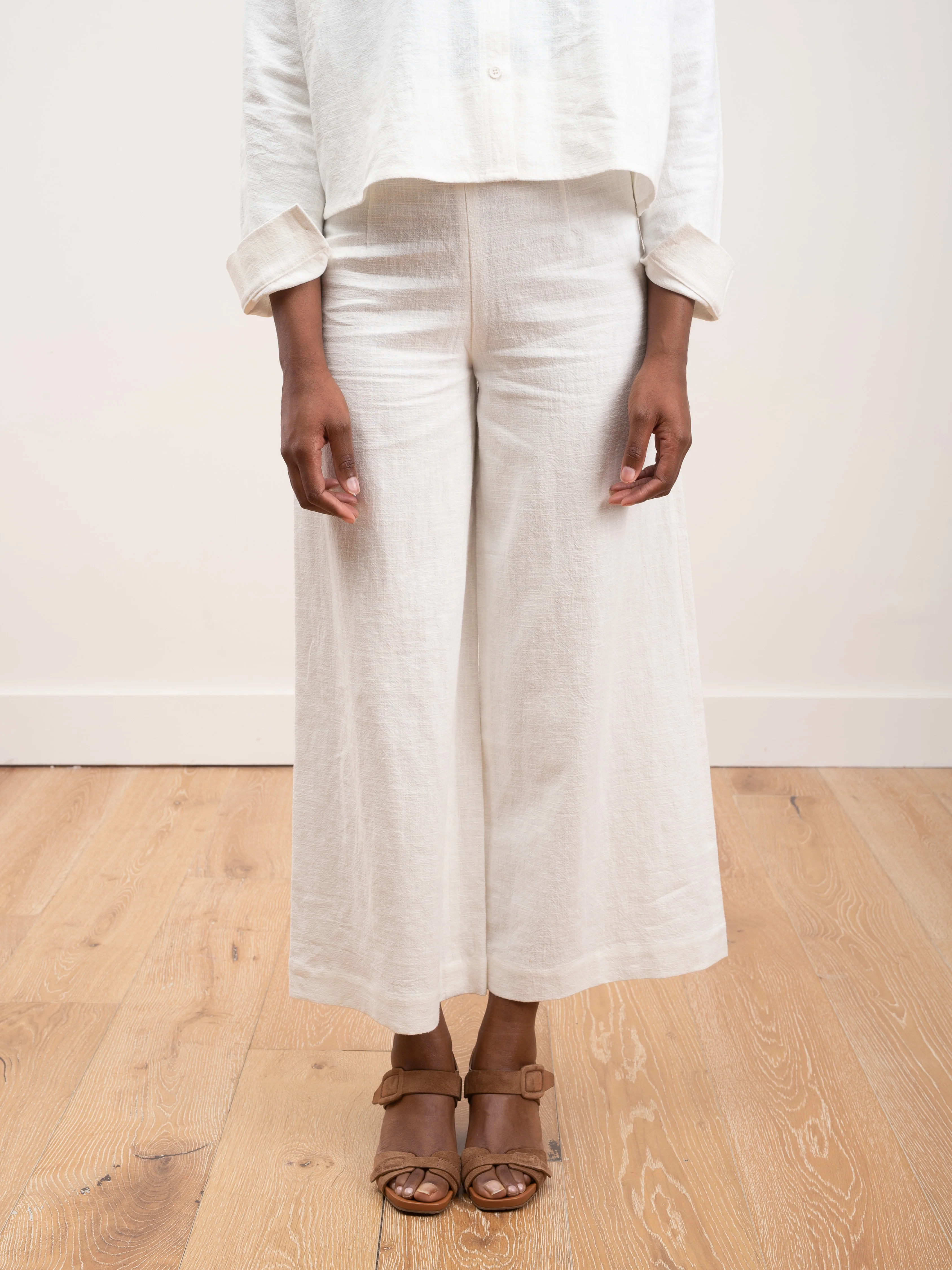 signature wide leg trouser - off white - Image 2