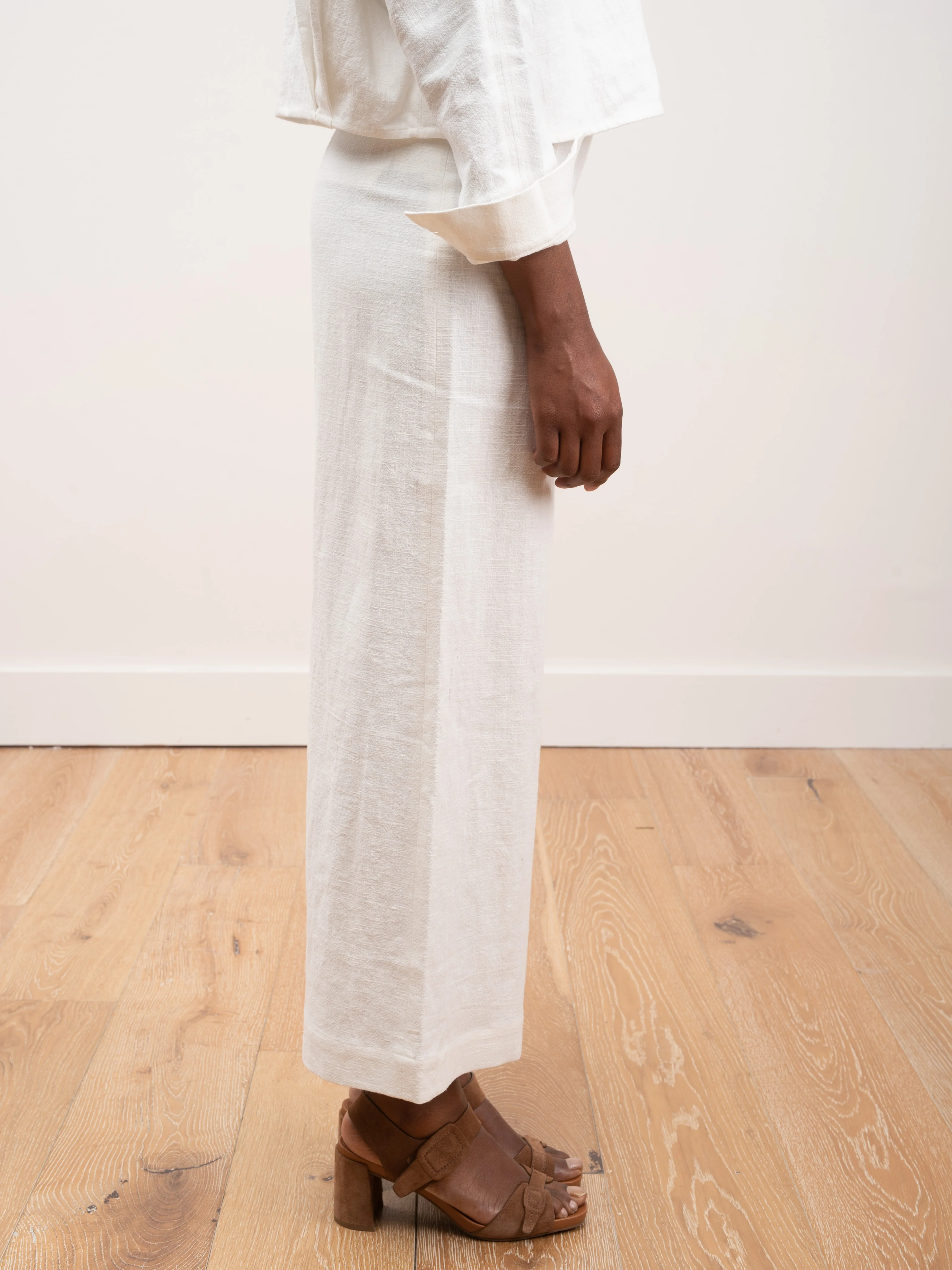 signature wide leg trouser - off white - Image 3