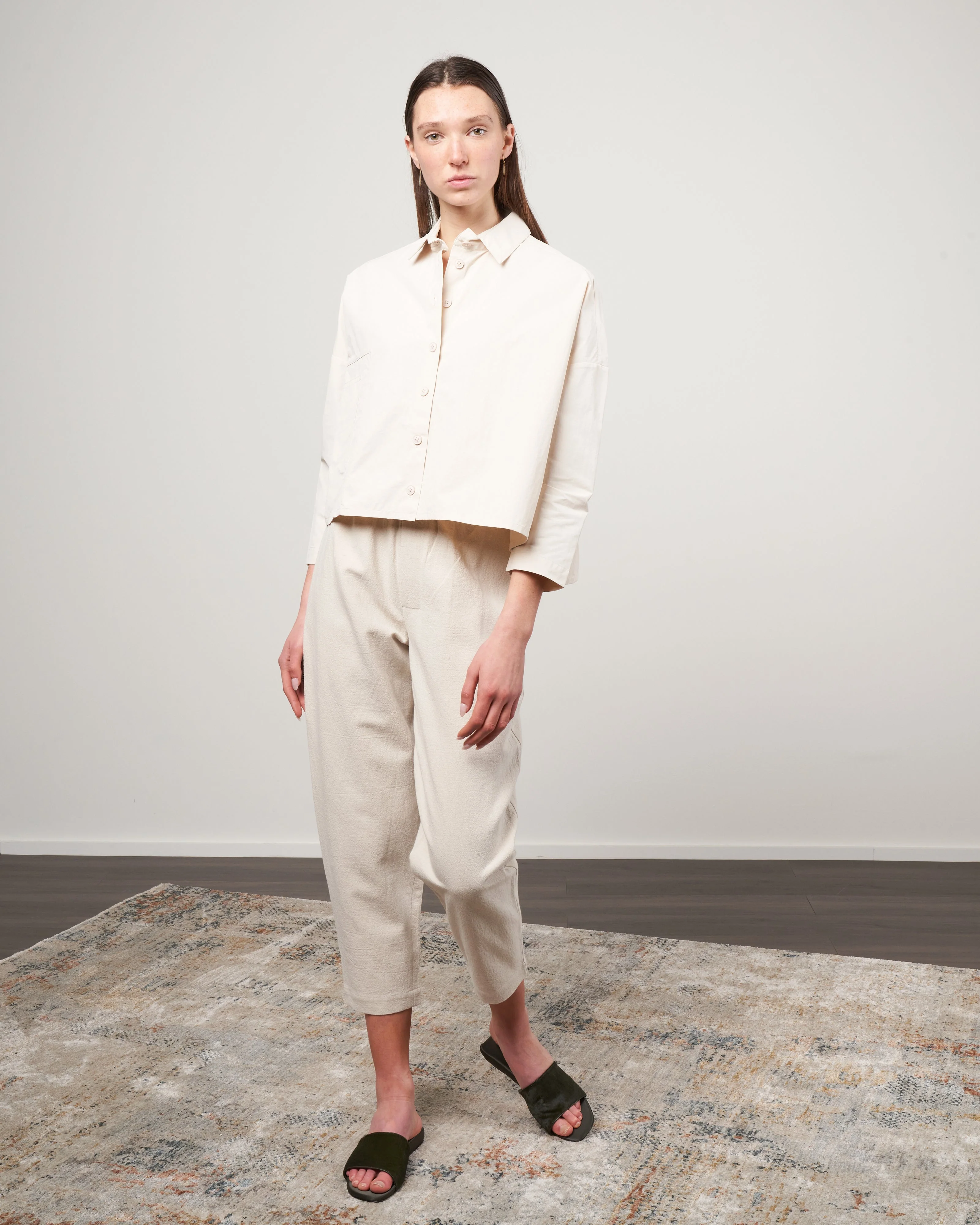 single pocket shirt jacket - bone white - Image 2