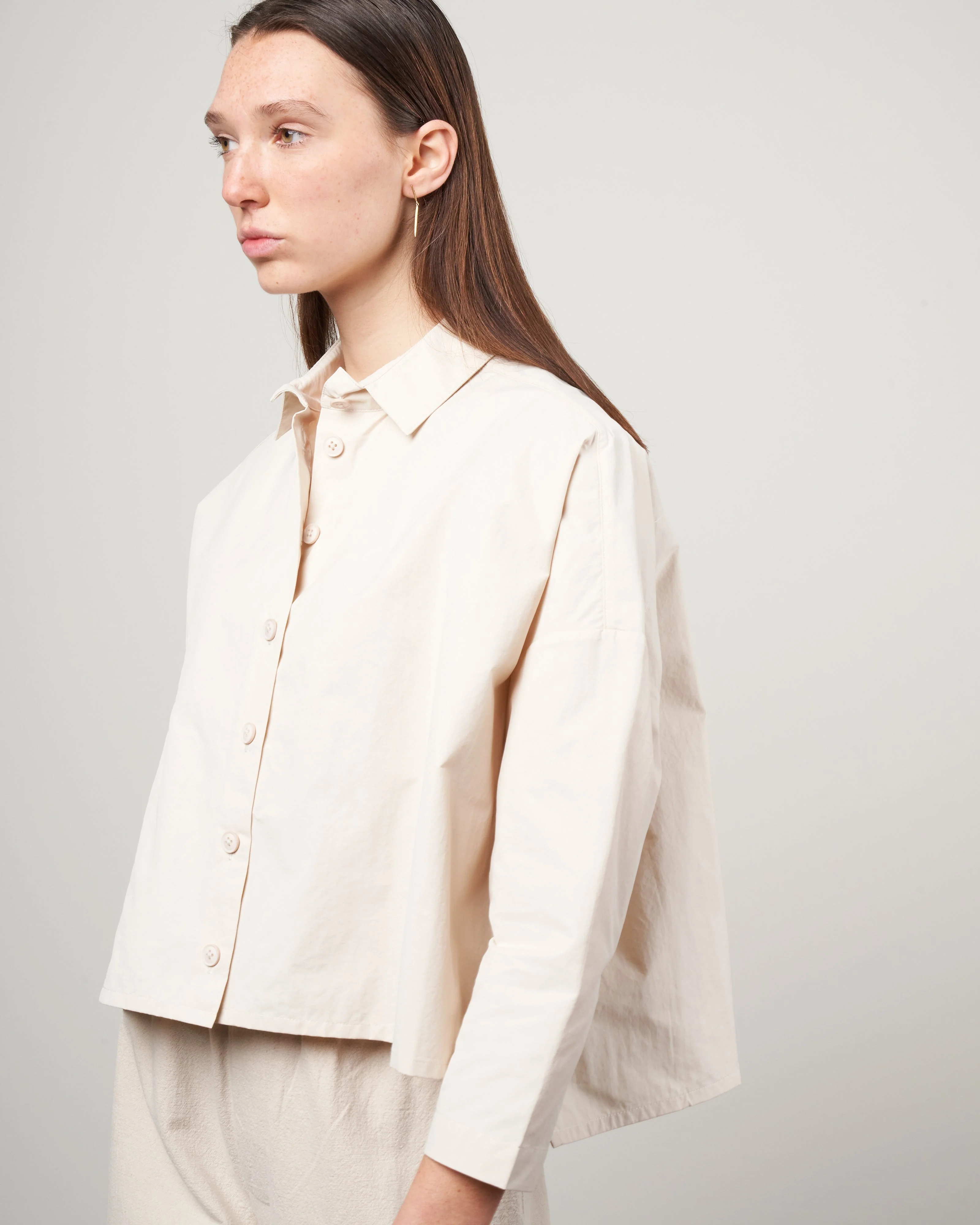 single pocket shirt jacket - bone white - Image 3