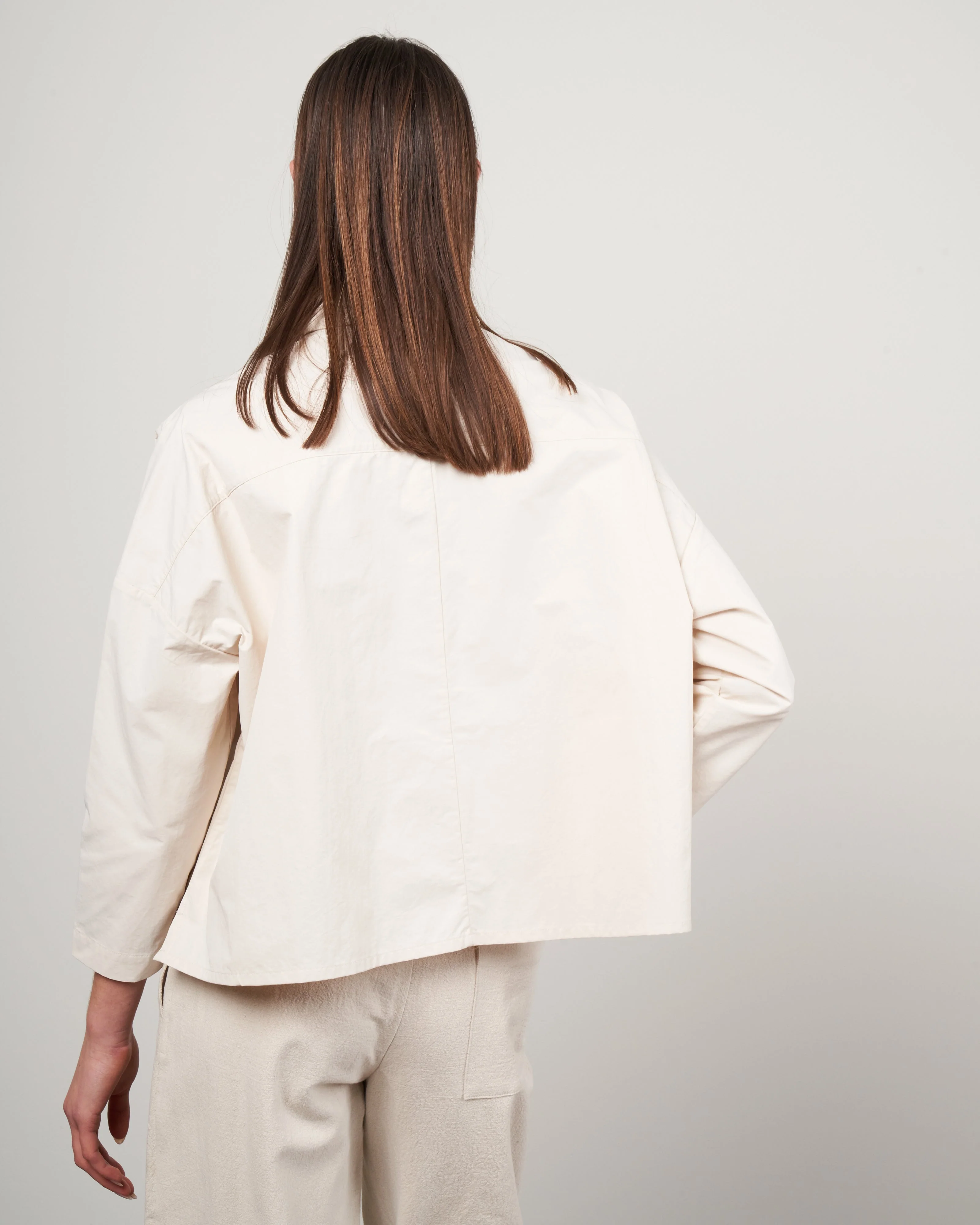 single pocket shirt jacket - bone white - Image 4