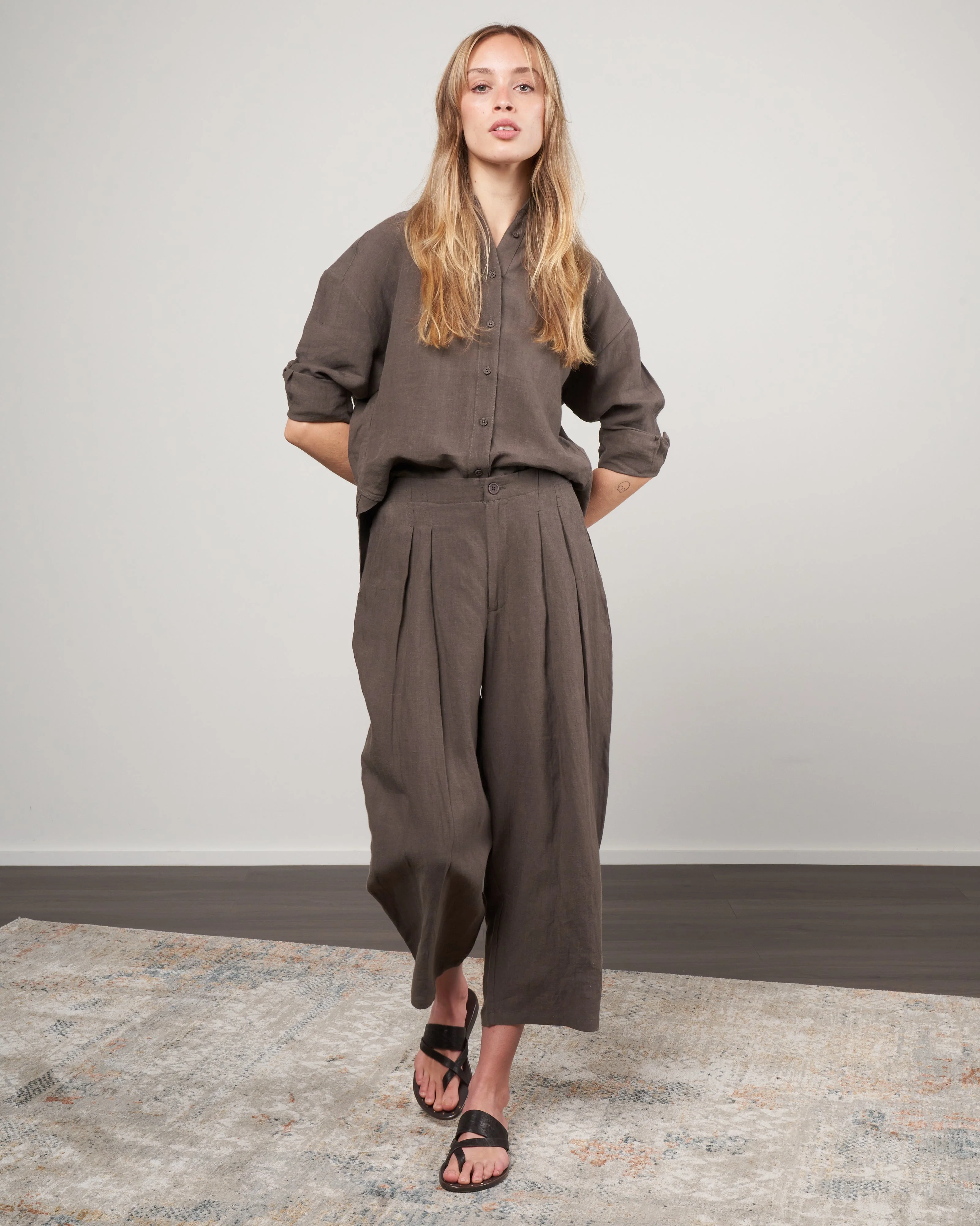 spring dolman shirt - dark oak