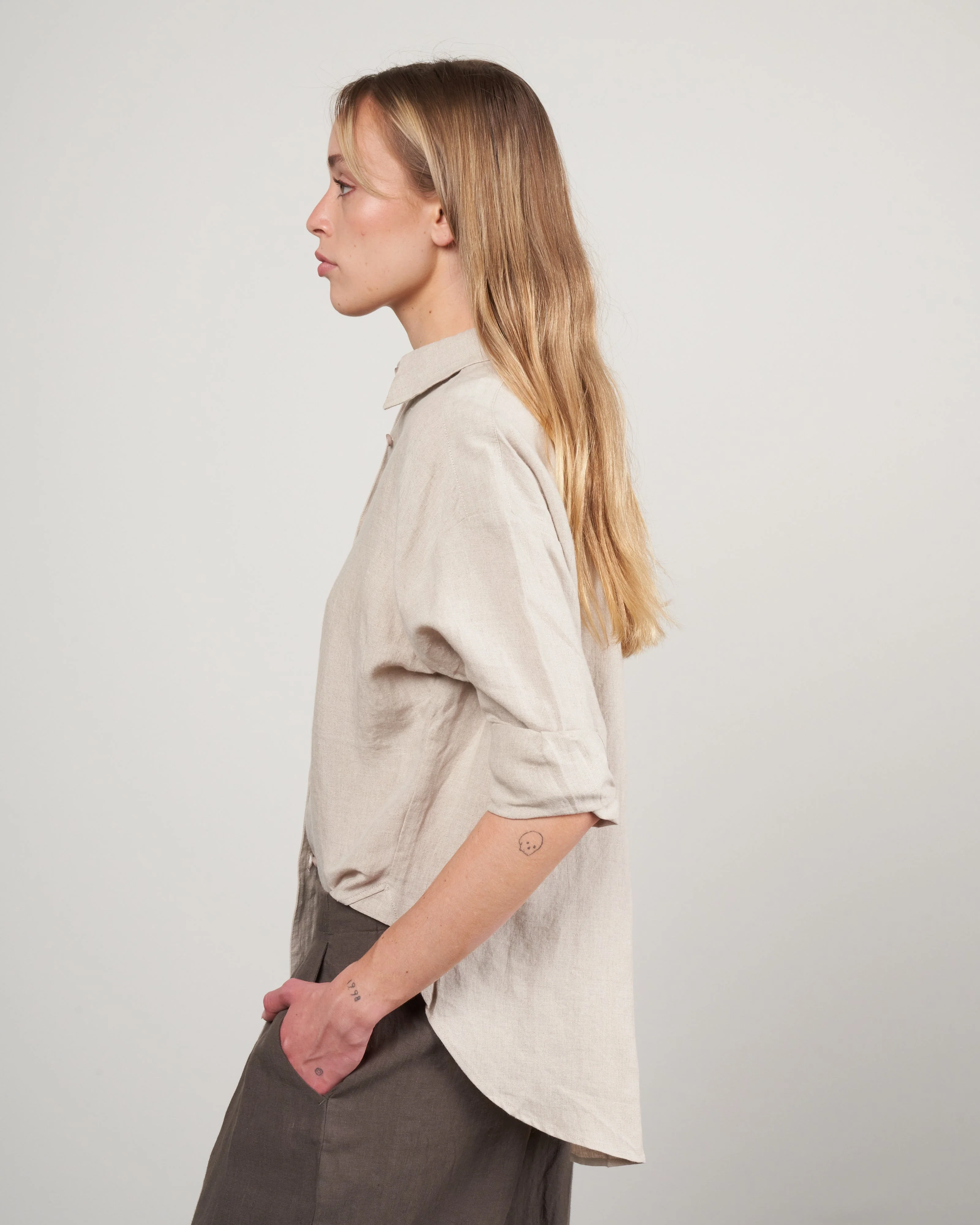 spring dolman shirt - oatmeal - Image 3