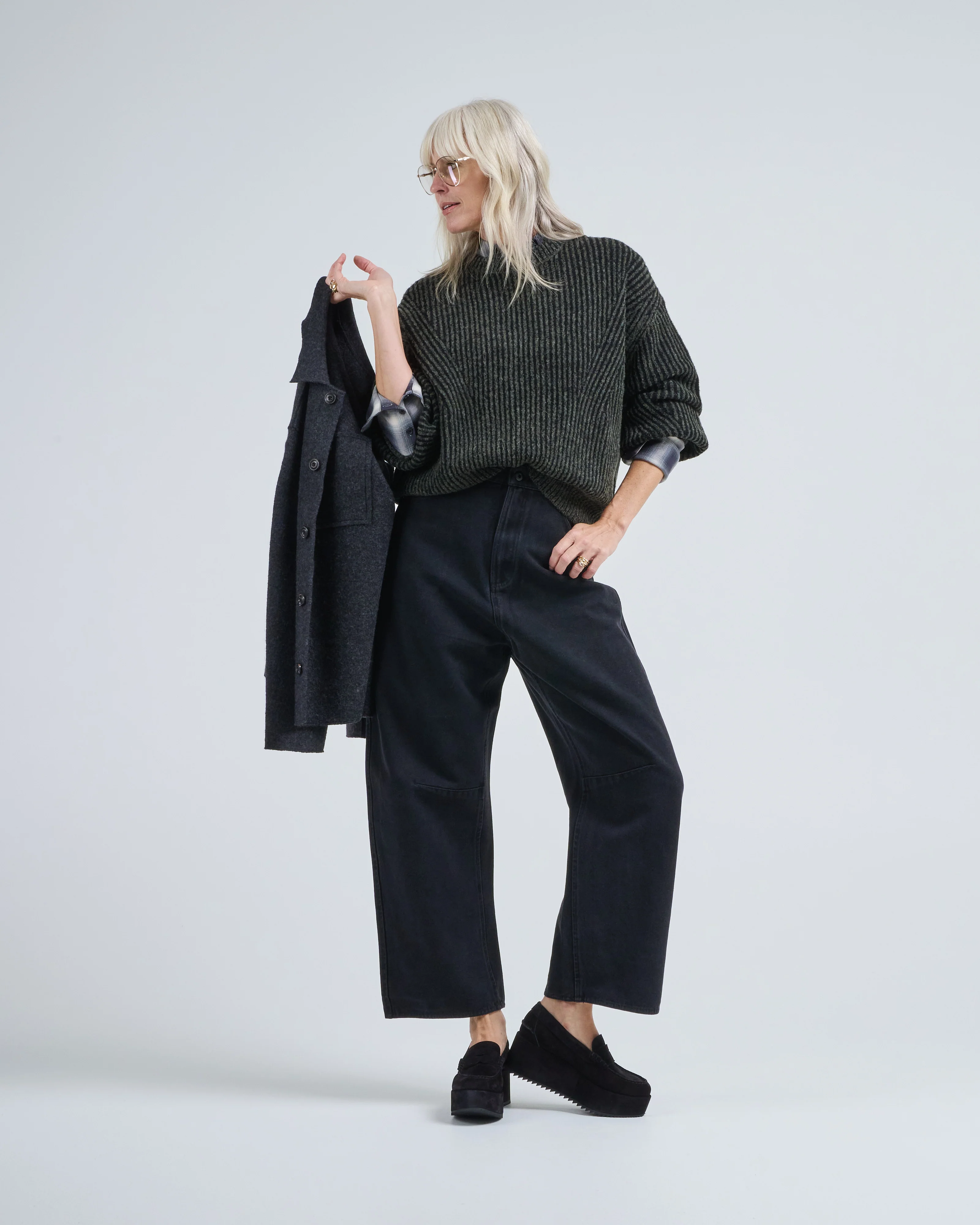 stripe poet sleeve sweater - Image 2