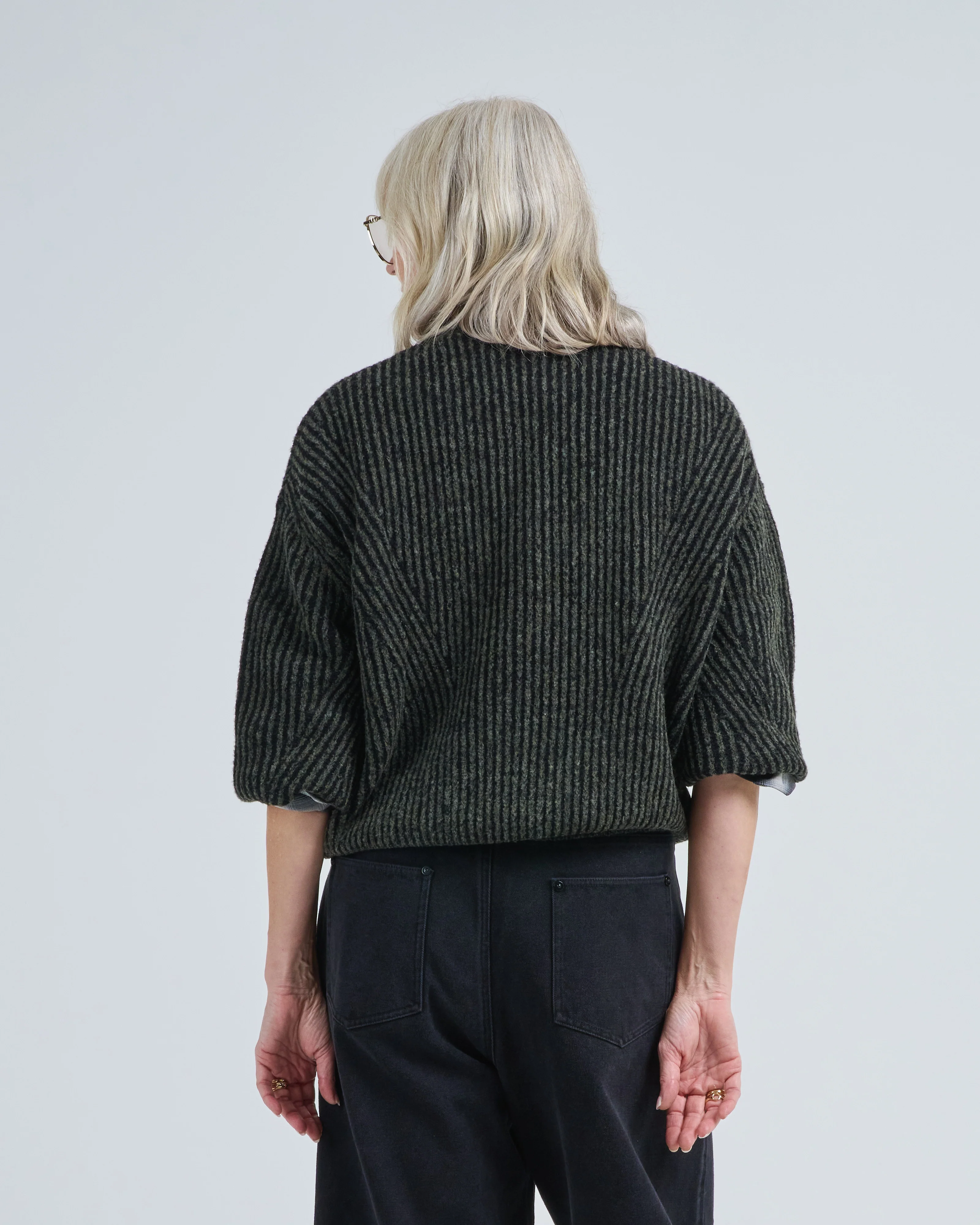 stripe poet sleeve sweater - Image 4