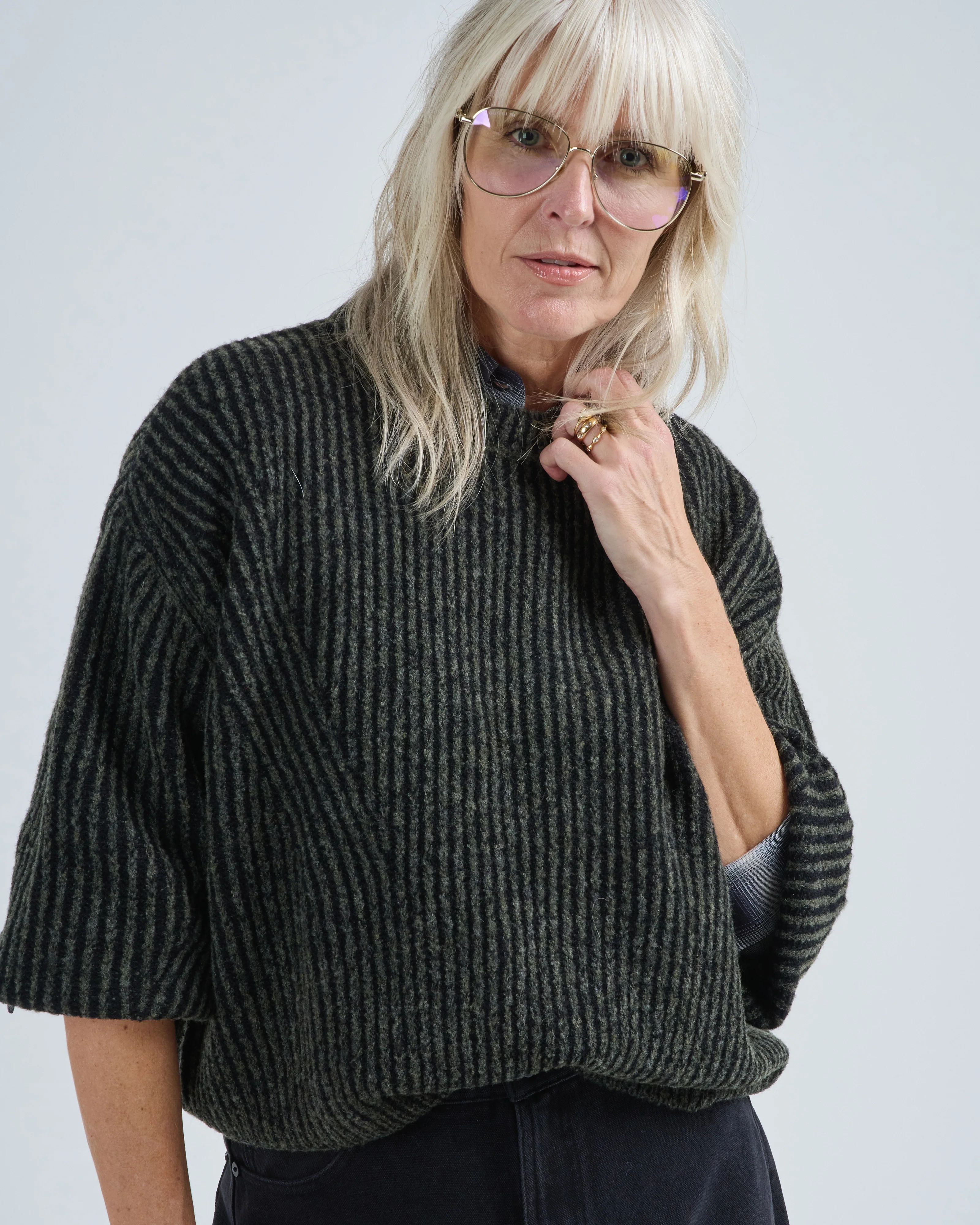 stripe poet sleeve sweater - Image 5