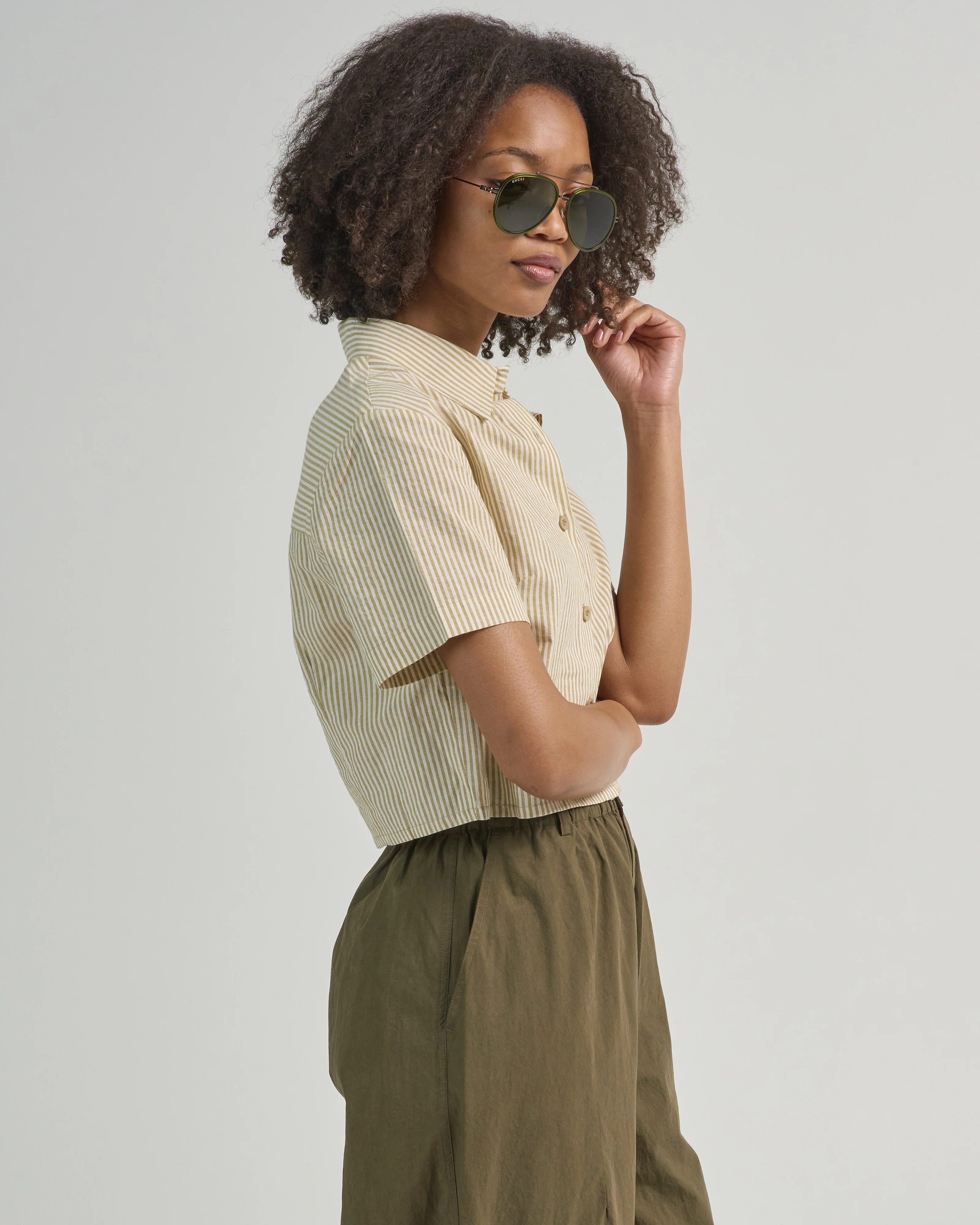 striped cropped shirt - Image 4