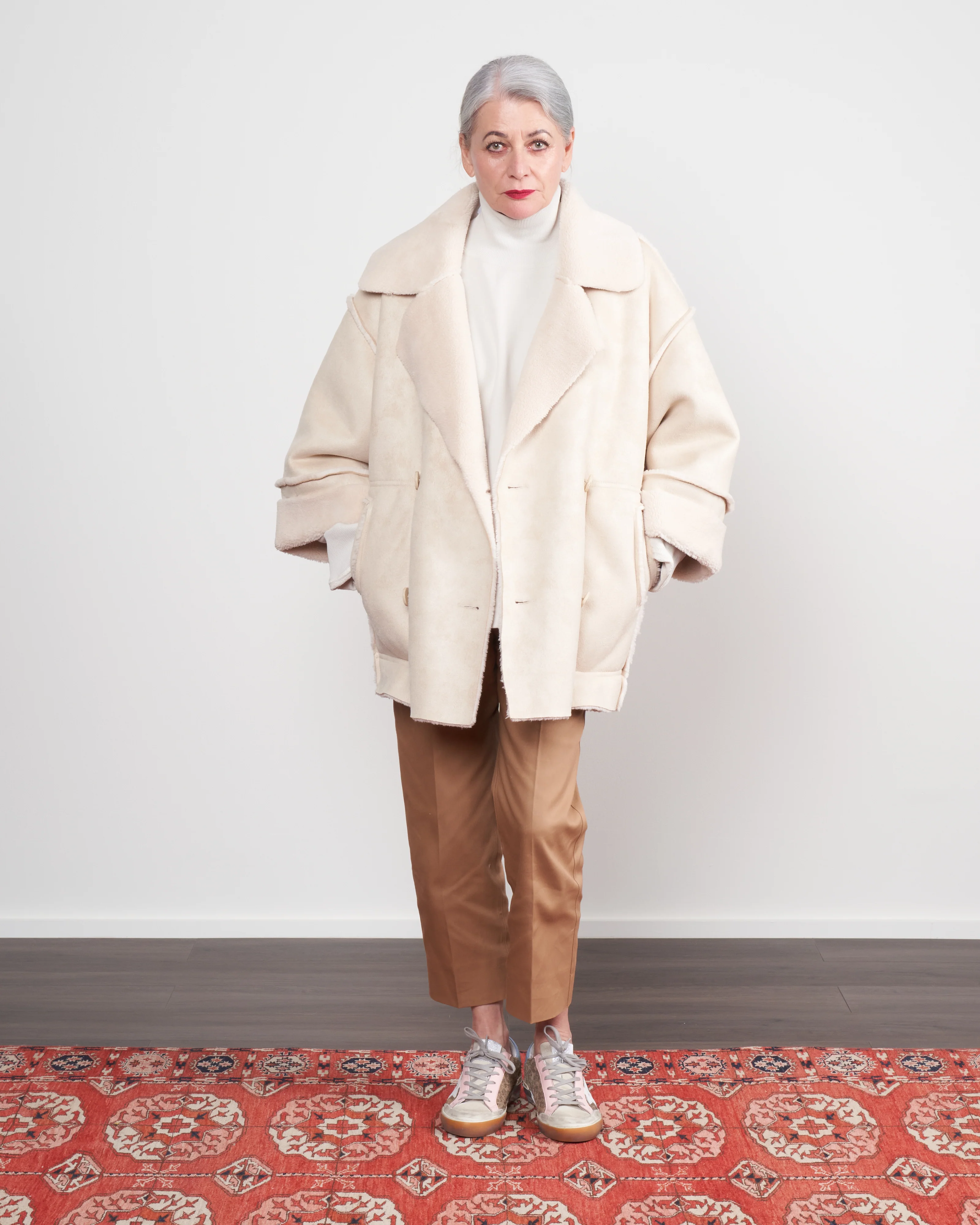 suede short coat - off white - Image 2