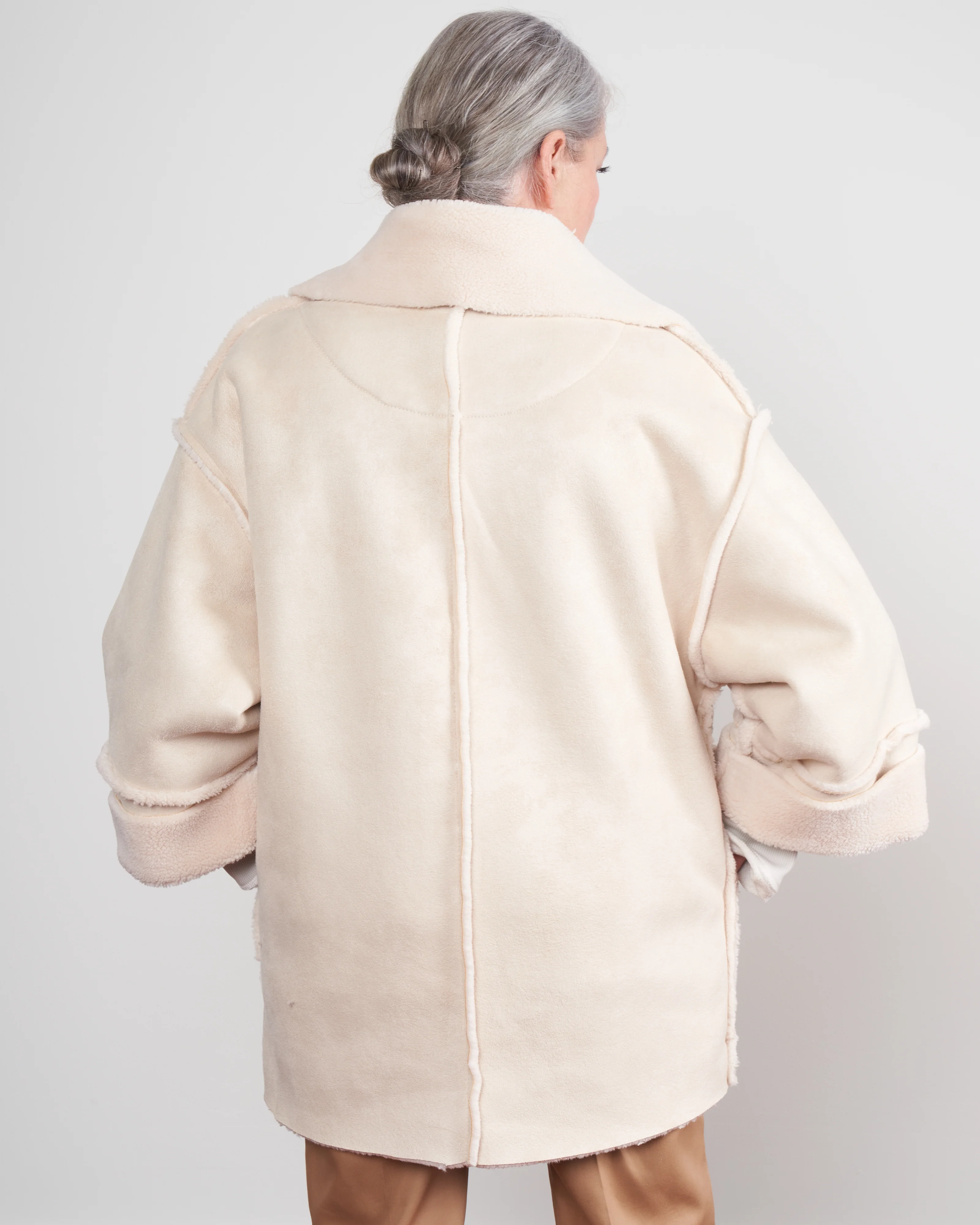 suede short coat - off white - Image 3