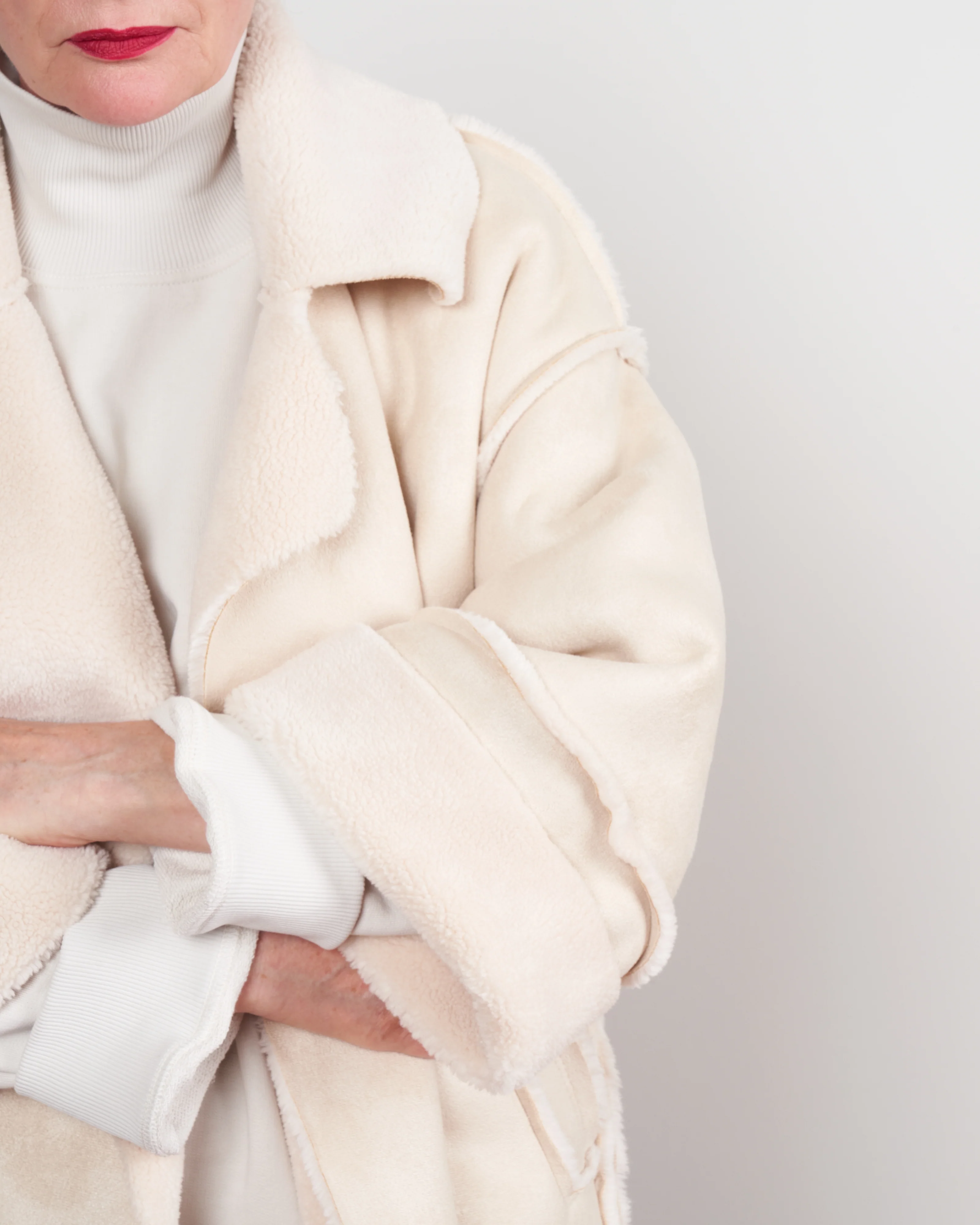 suede short coat - off white - Image 5