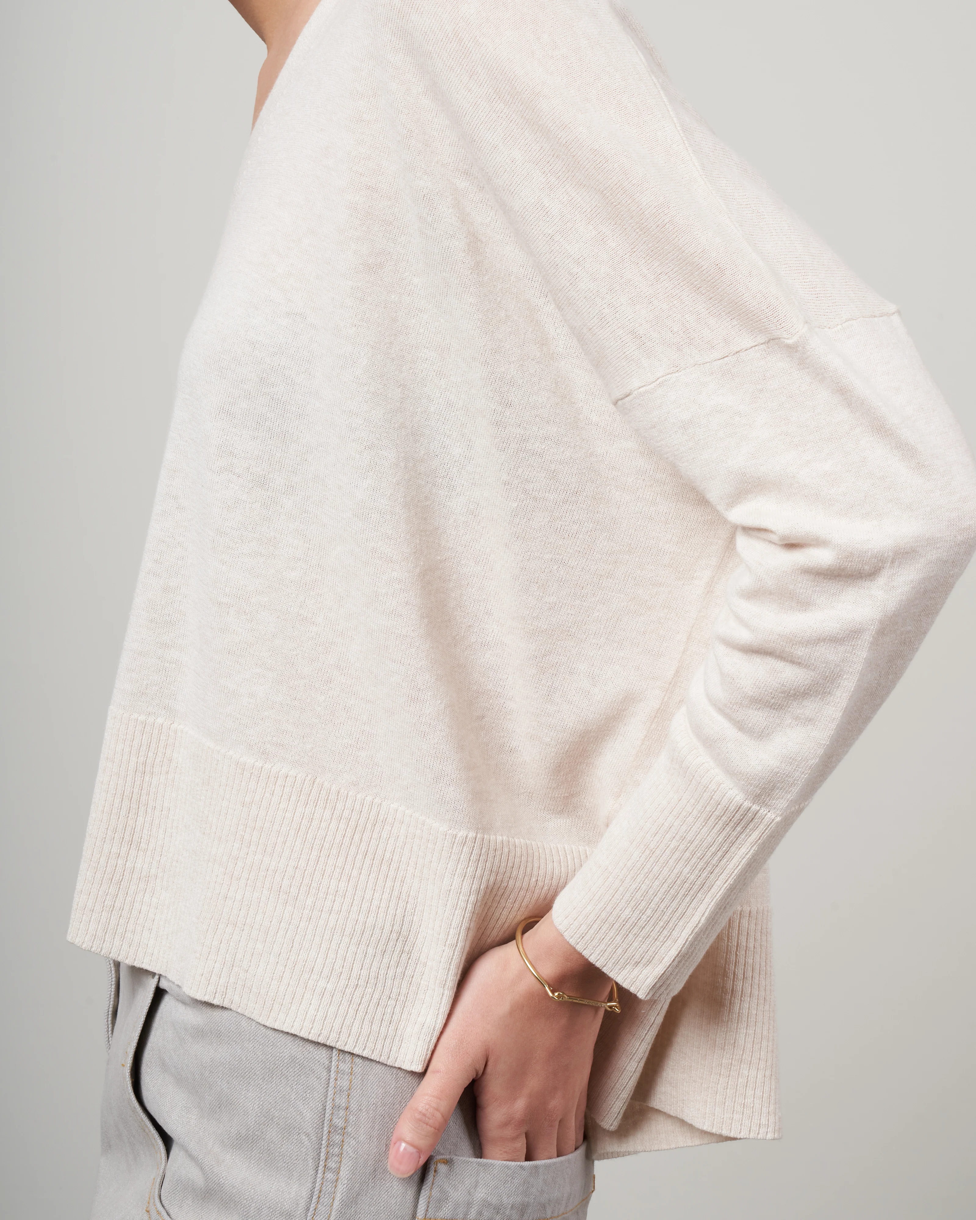summer vneck sweater - taupe - Image 5