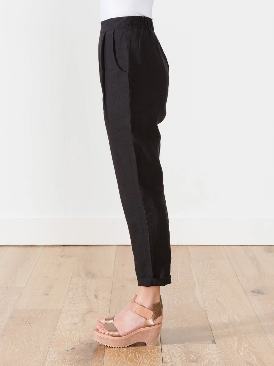 tapered linen trousers - Image 2