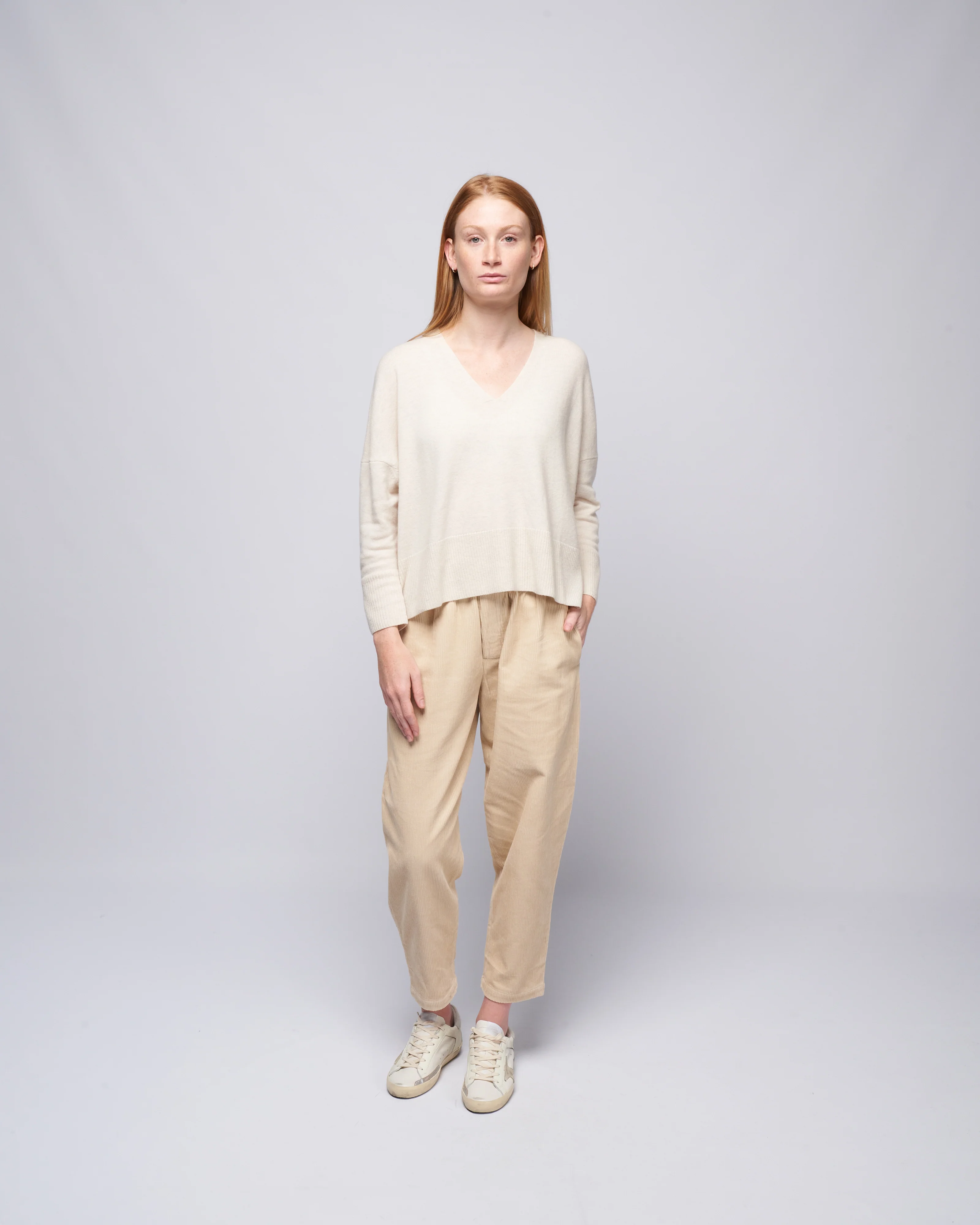 v-neck sweater - off-white - Image 2