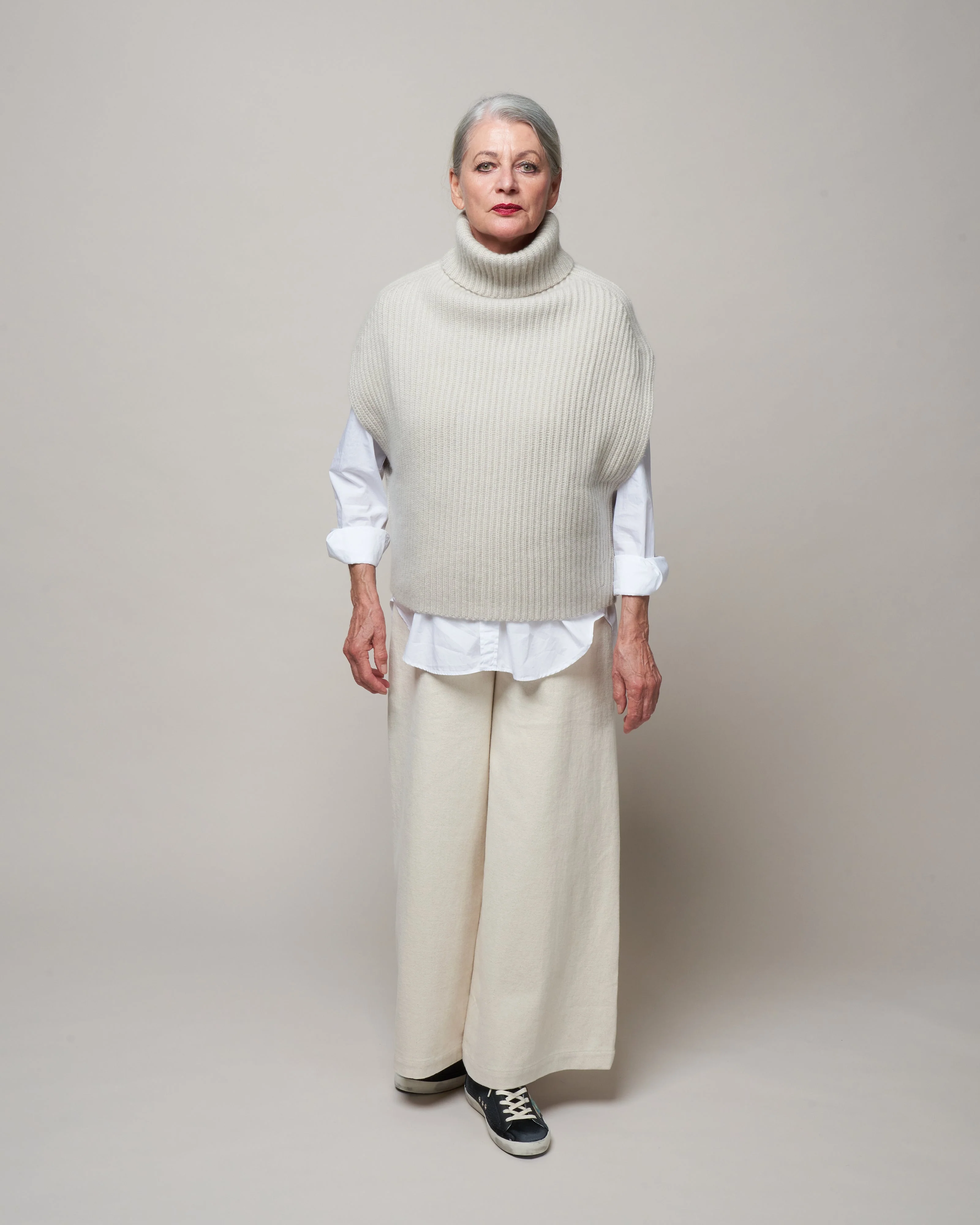 wide leg trouser - bone - Image 2