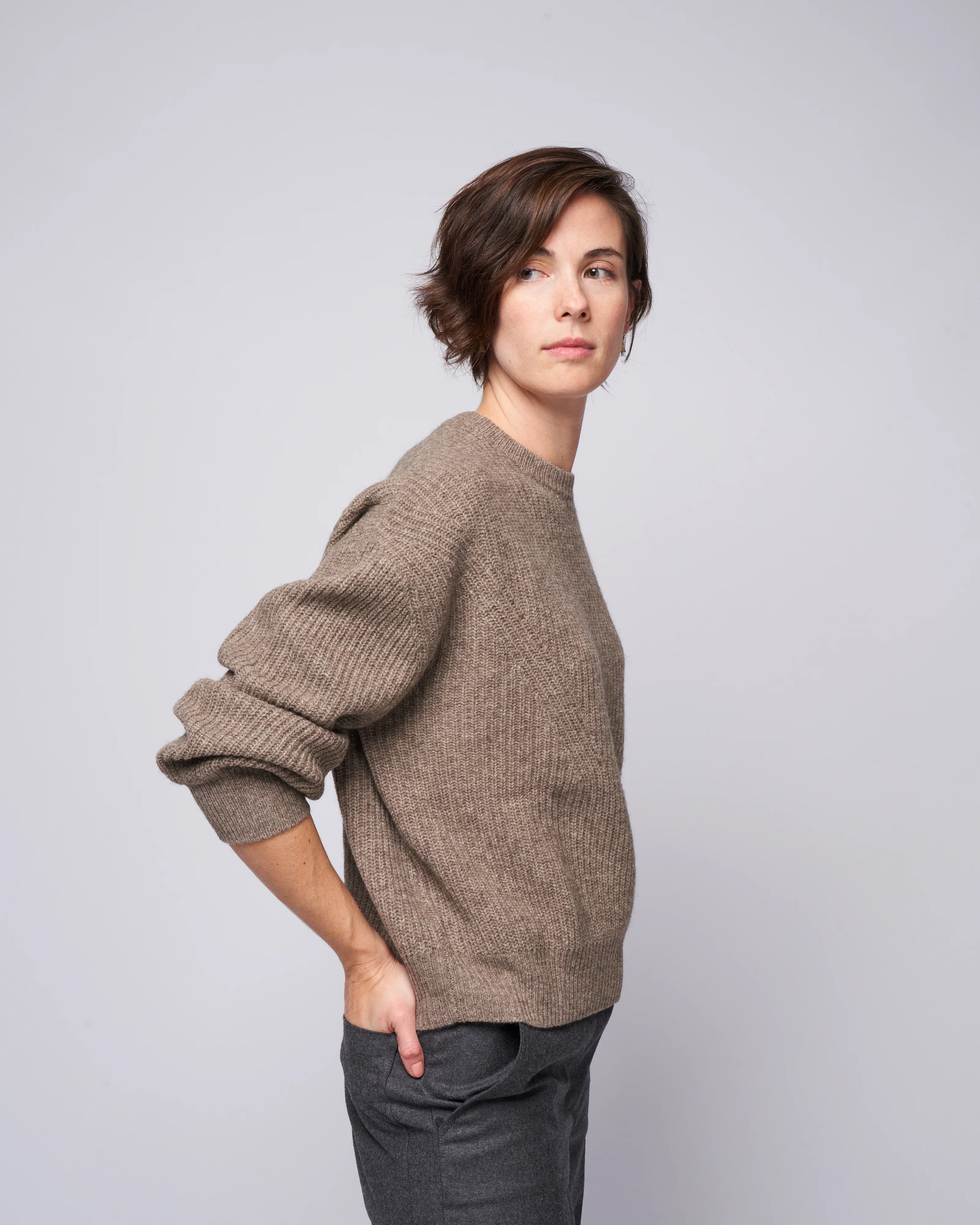 yak poet sleeve sweater - taupe - Image 3