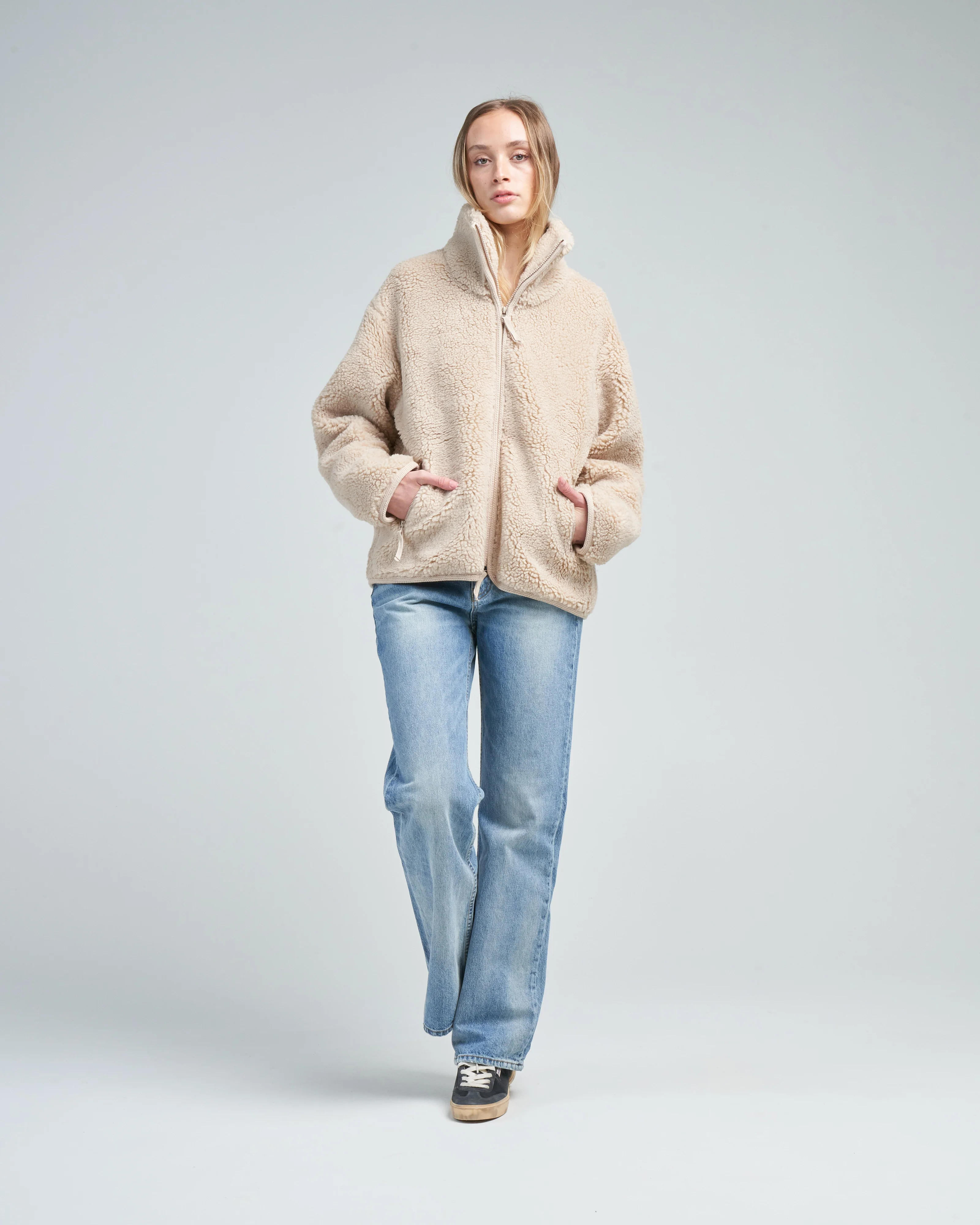 zip up turtle curly jacket - Image 2