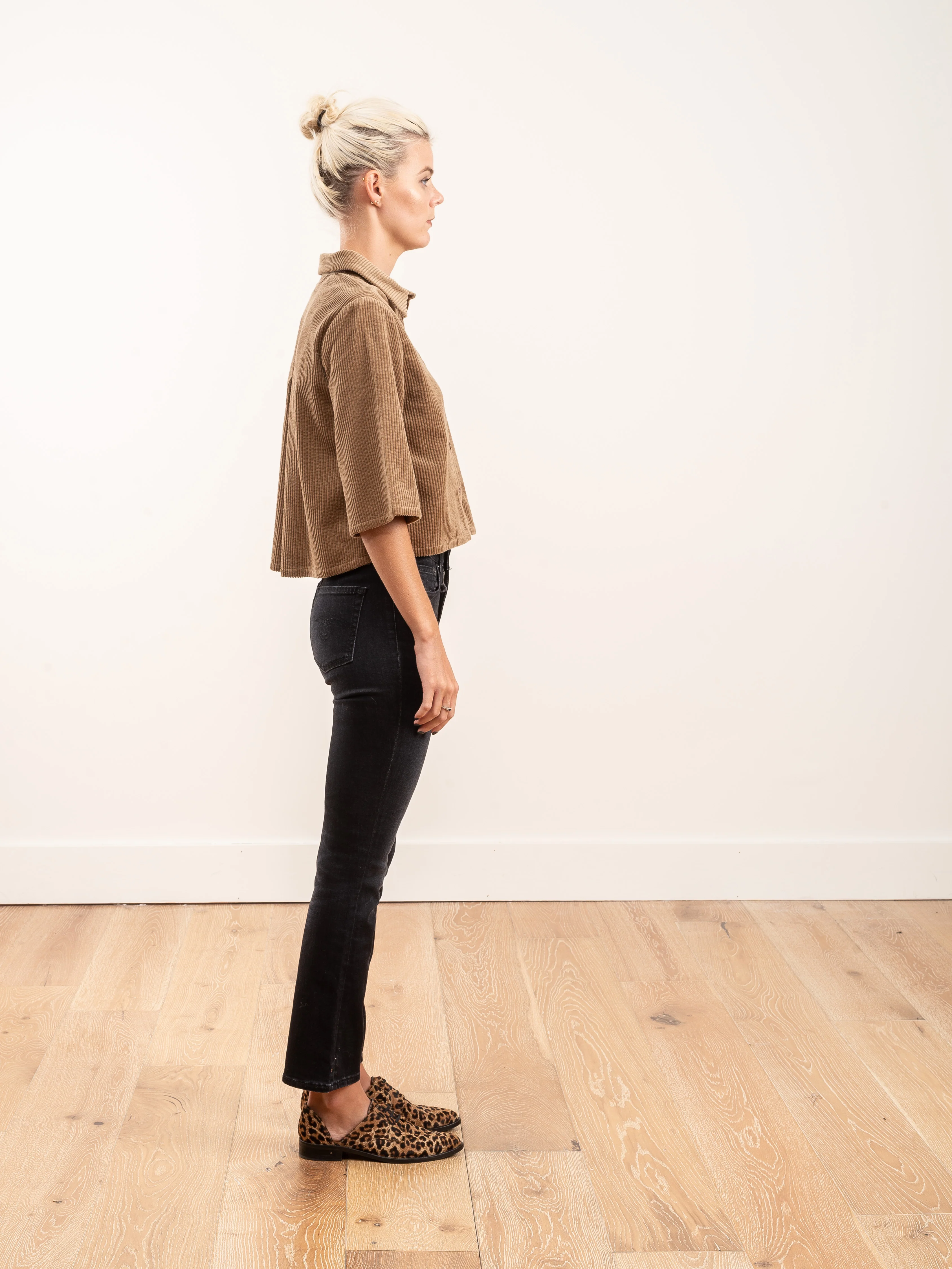corduroy back pleat - tobacco - Image 2