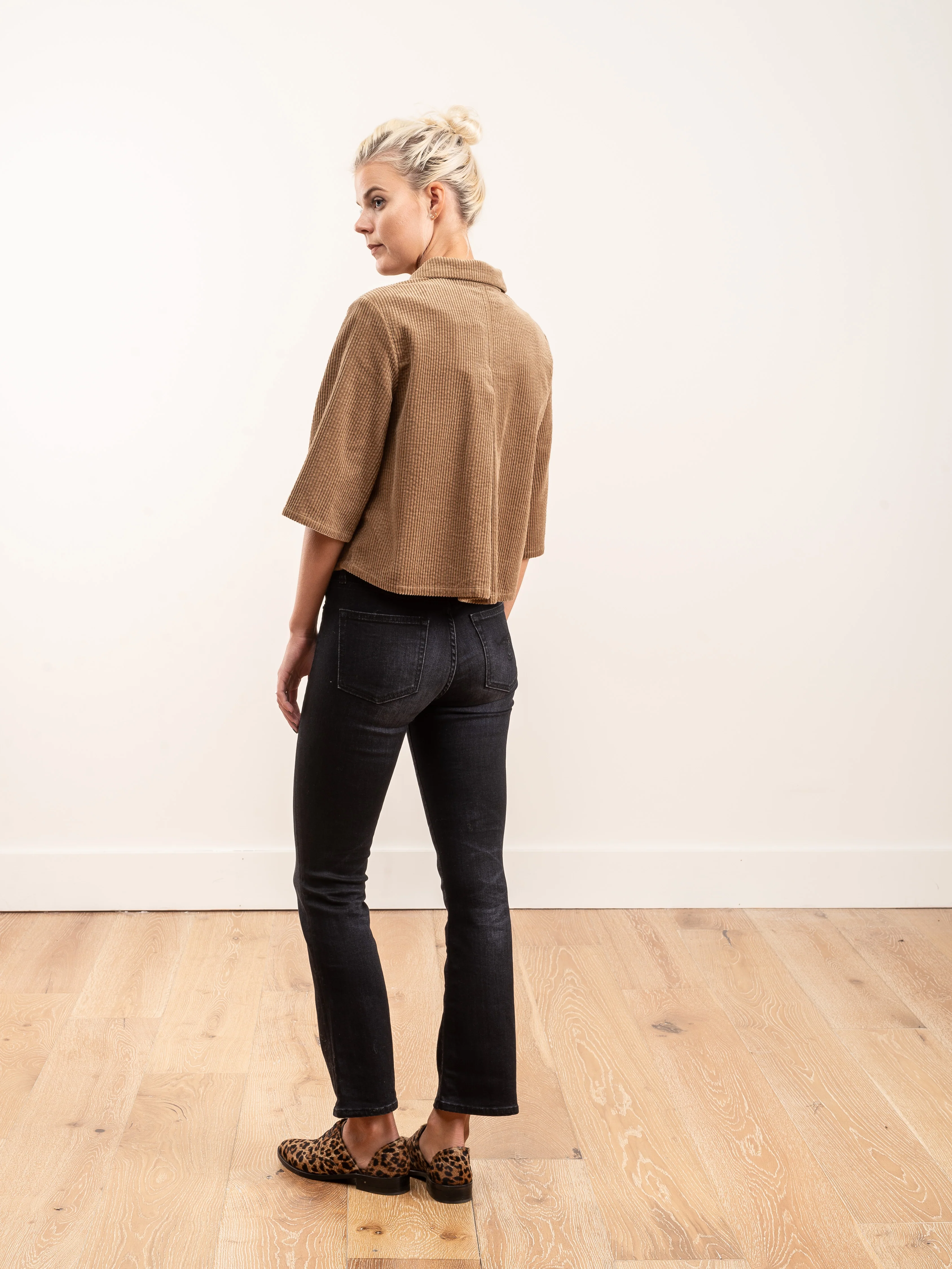 corduroy back pleat - tobacco - Image 3