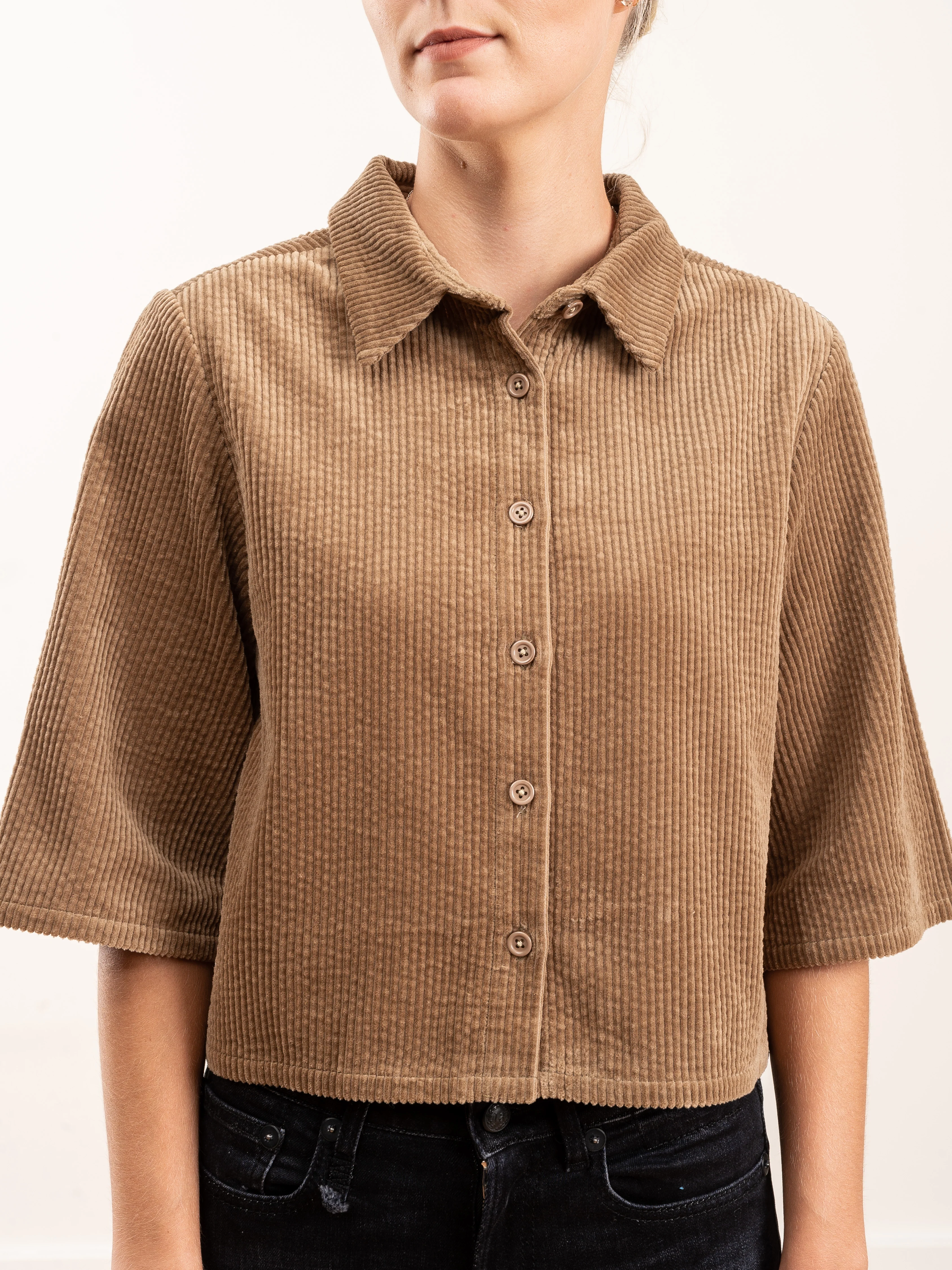 corduroy back pleat - tobacco - Image 4