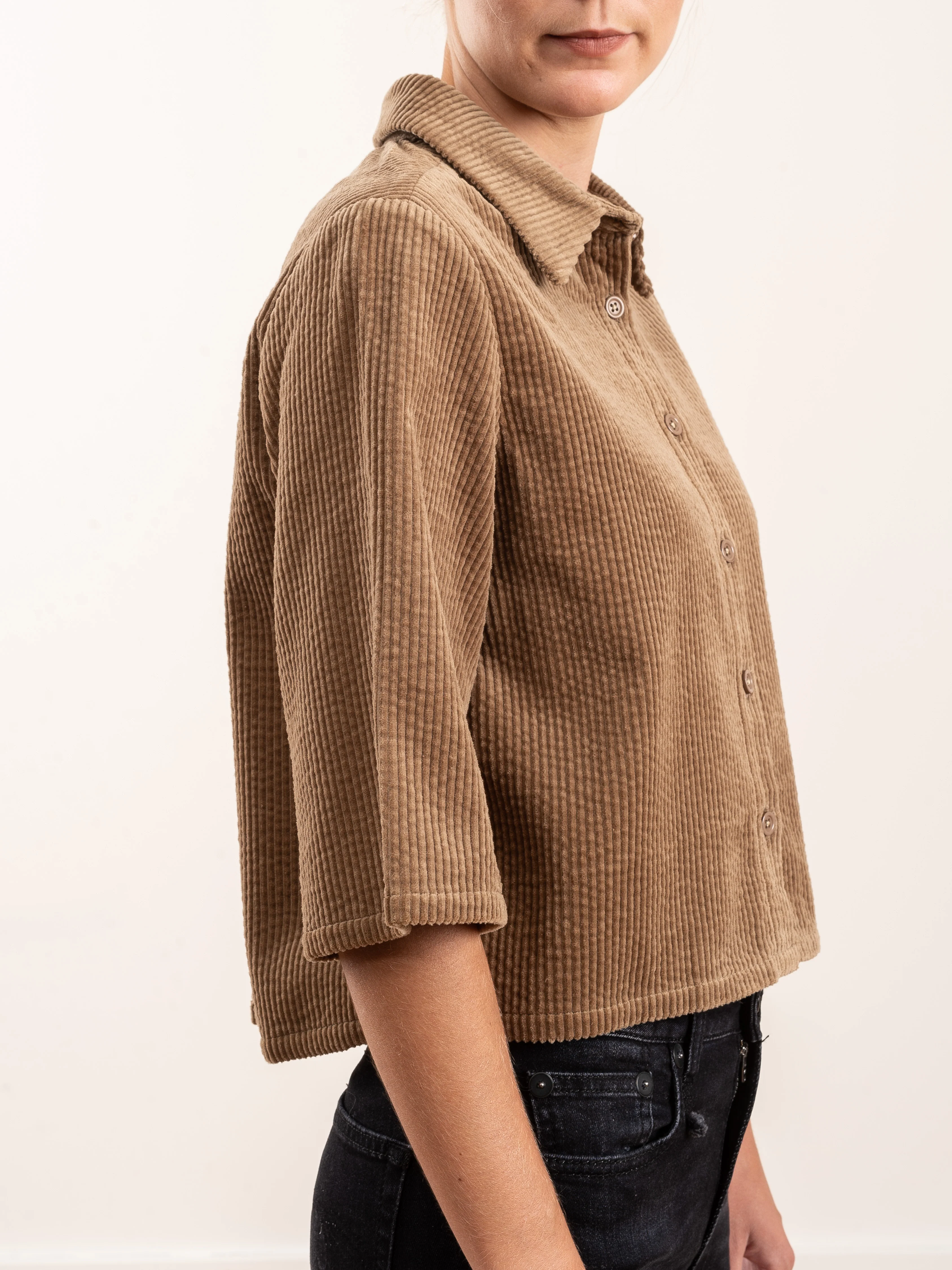 corduroy back pleat - tobacco - Image 5