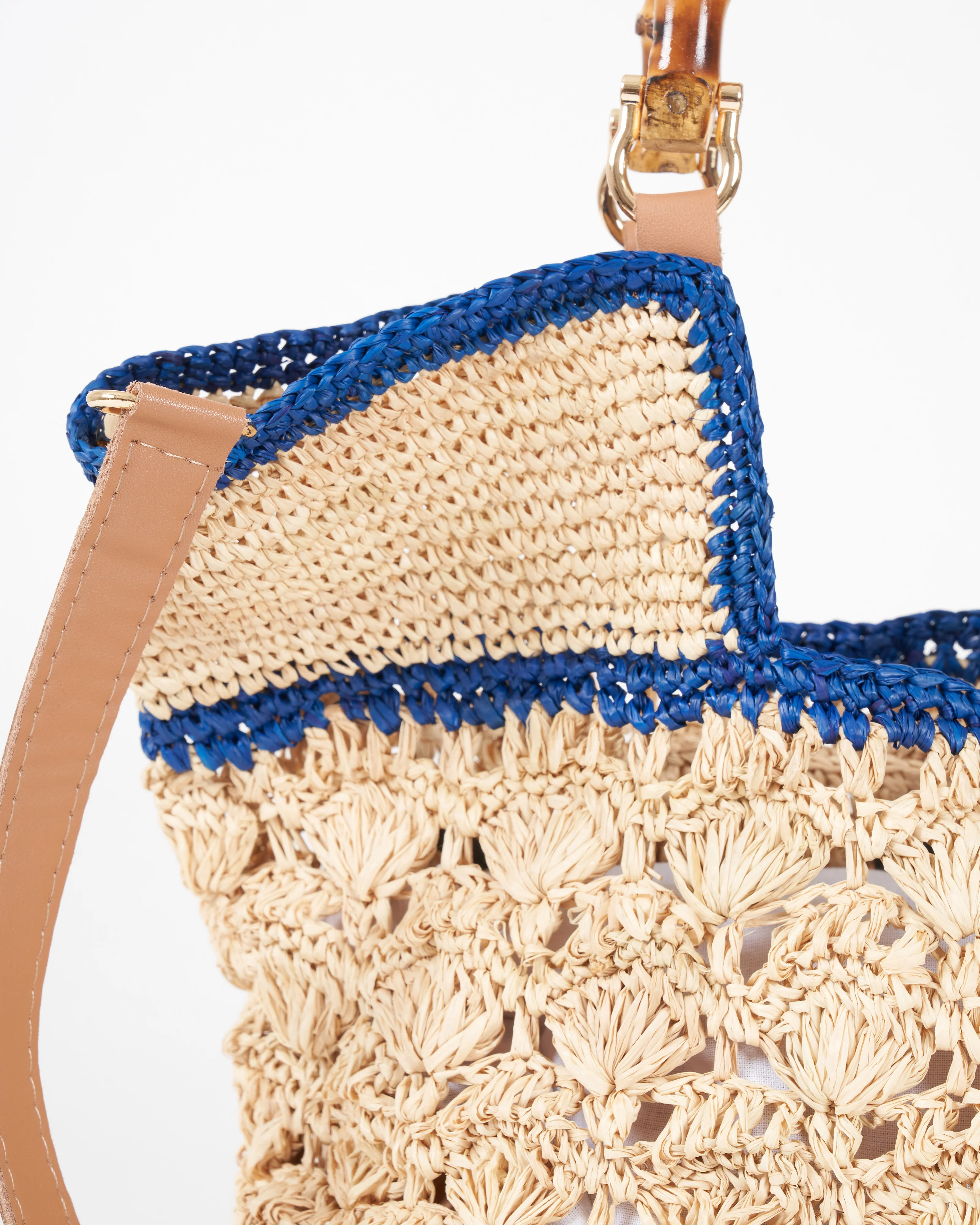 caisse bic pm tote with bamboo handles - naturel bleu - Image 2