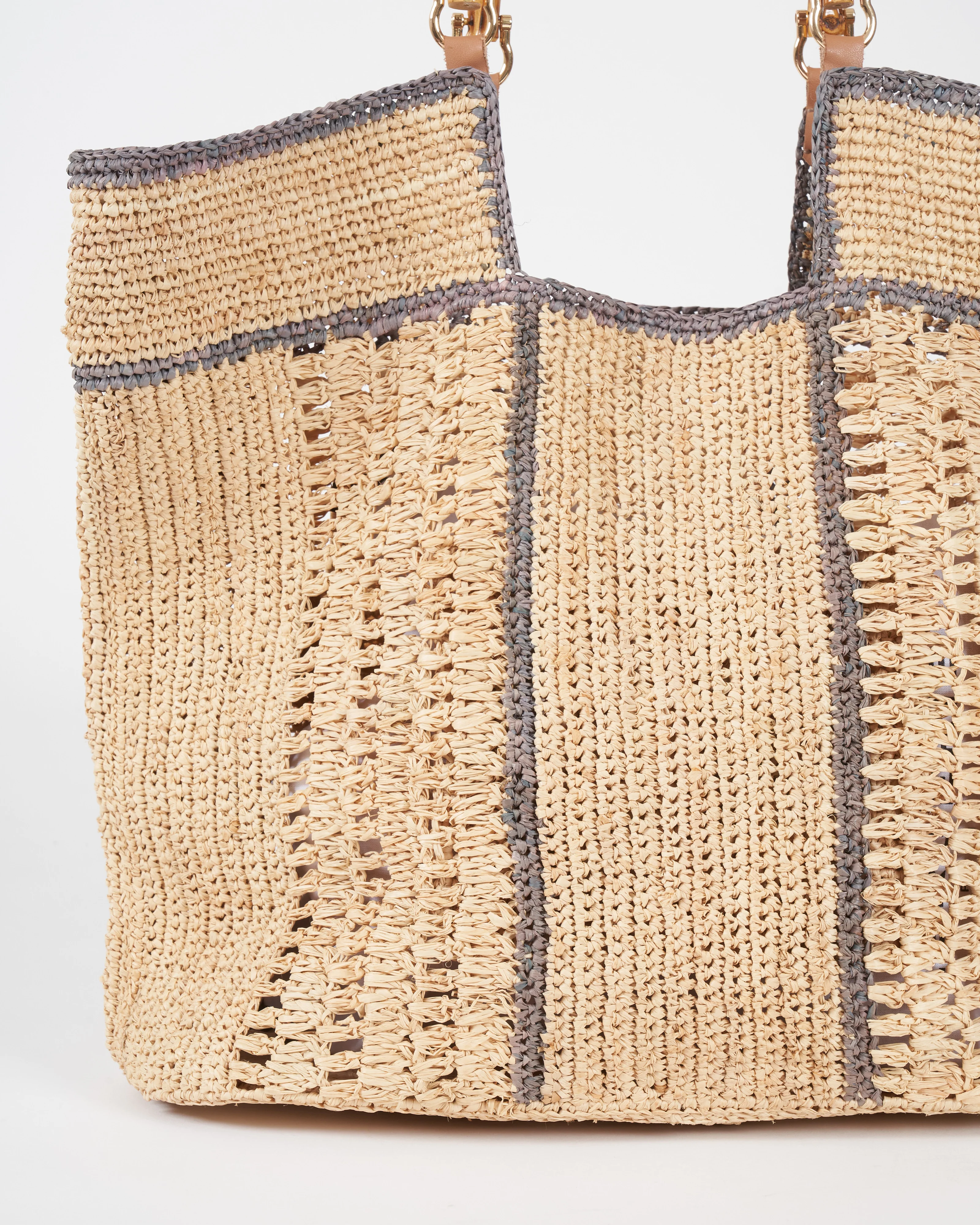 tampico bic tote with bamboo handles - naturel lagon - Image 2