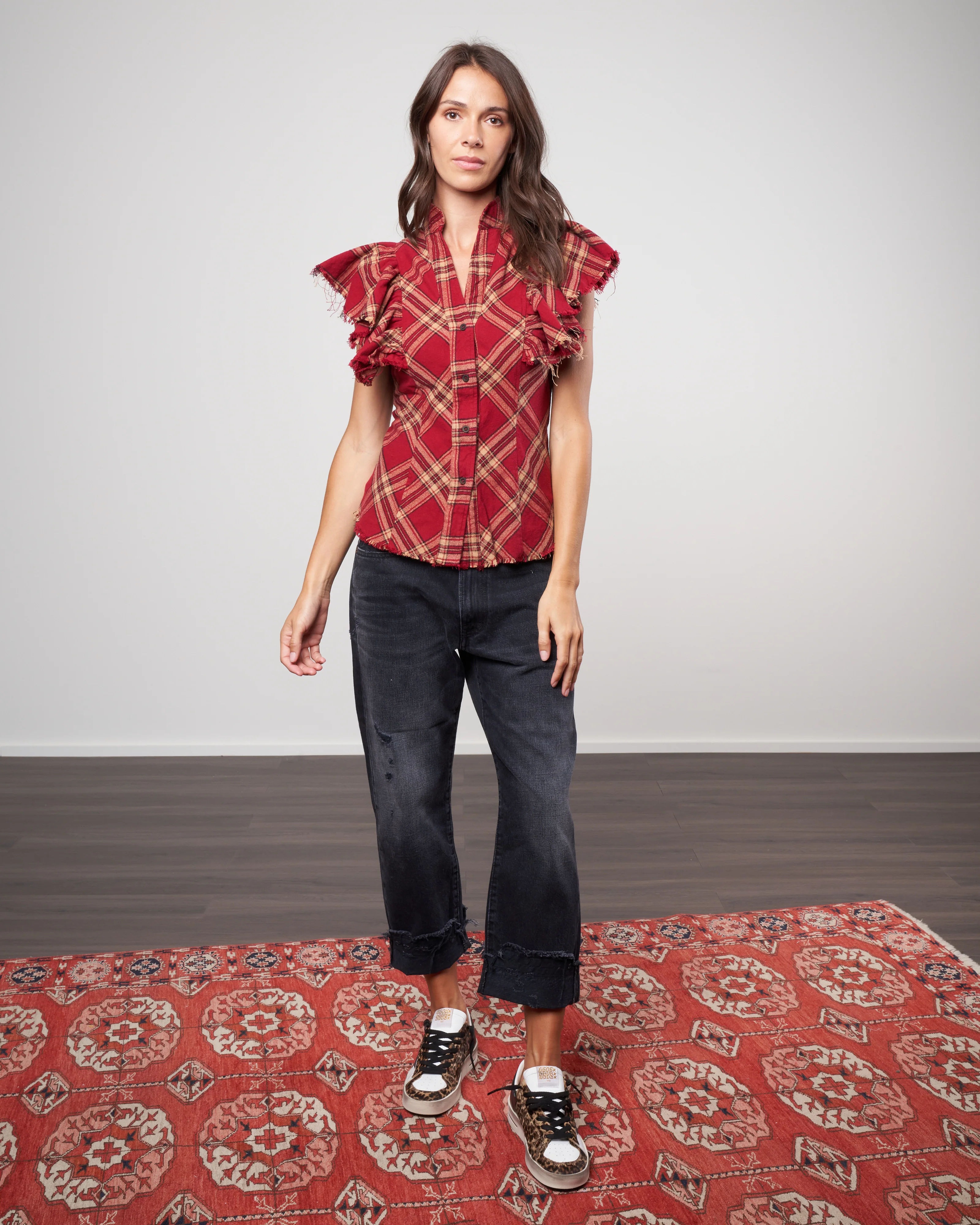 charlotte flannel shirt - cranberry - Image 2