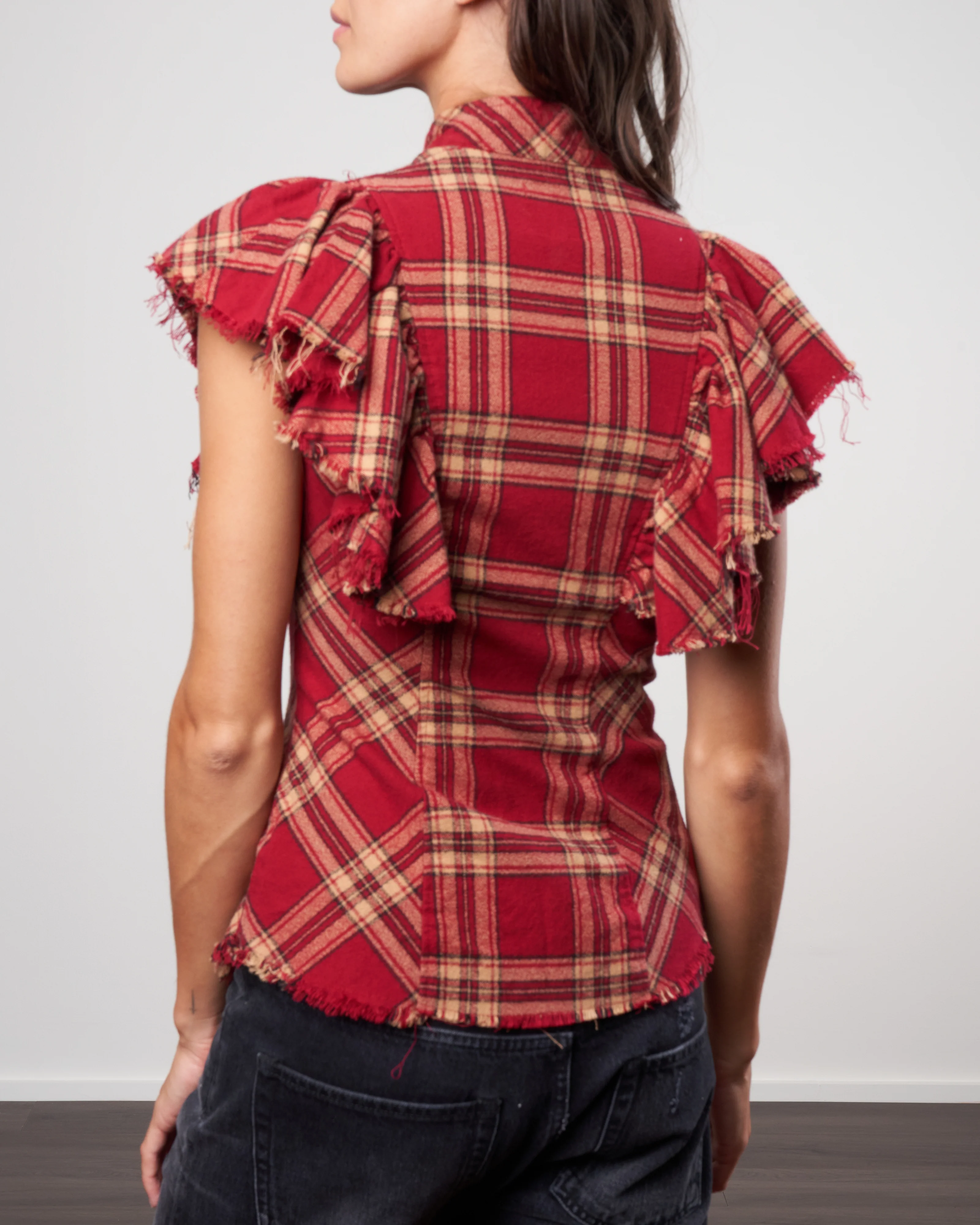 charlotte flannel shirt - cranberry - Image 4