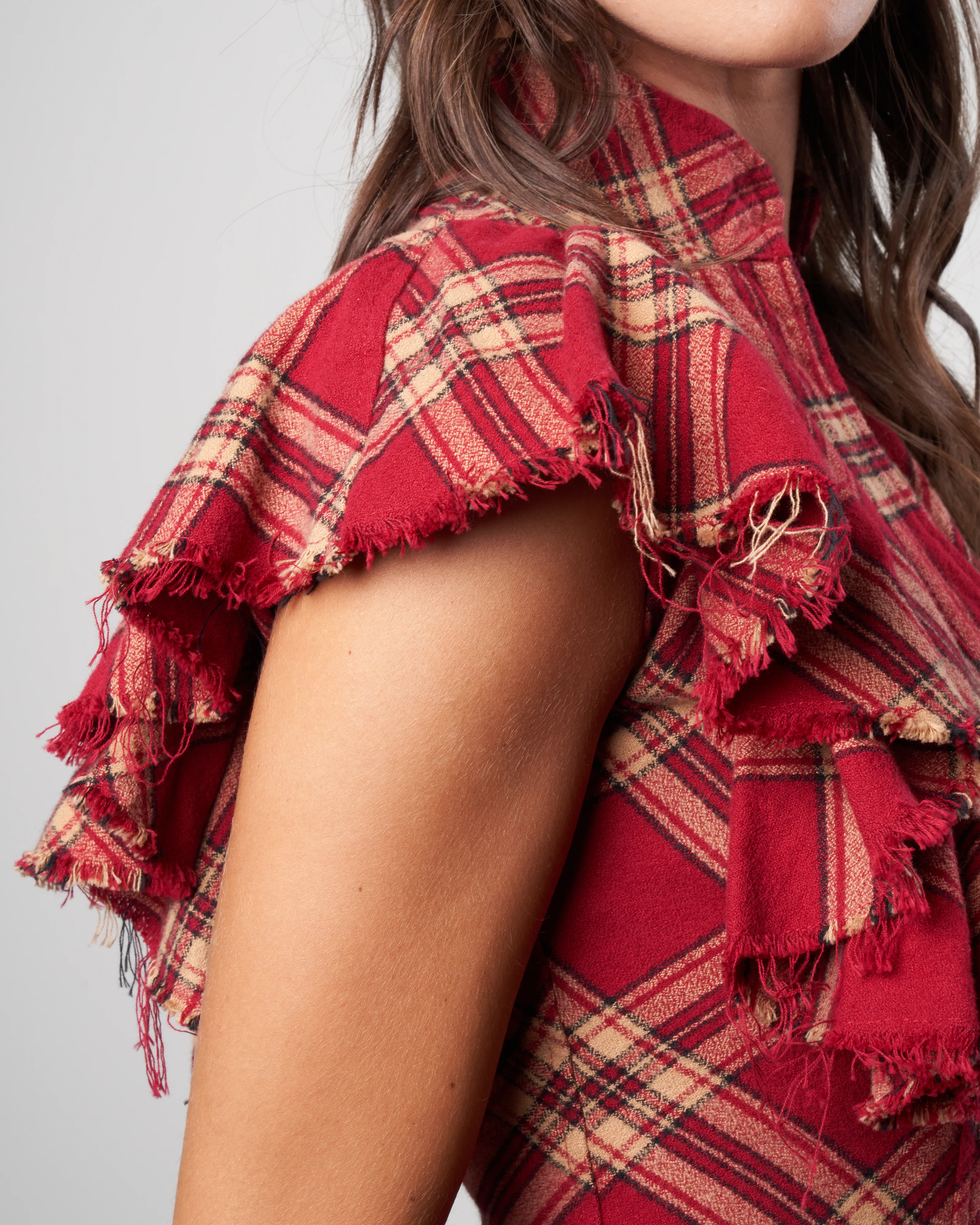 charlotte flannel shirt - cranberry - Image 5
