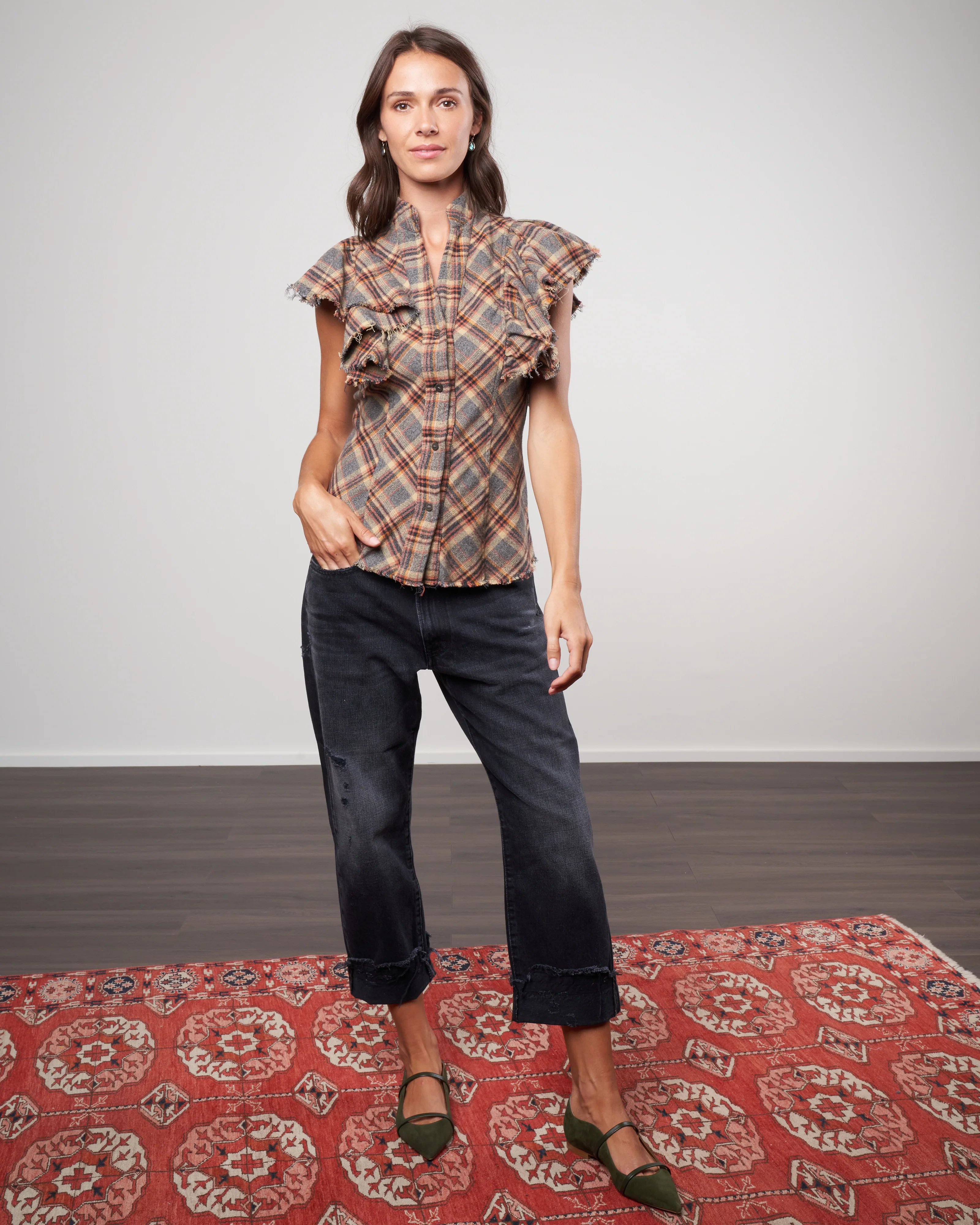 charlotte flannel shirt - pumpkin - Image 2