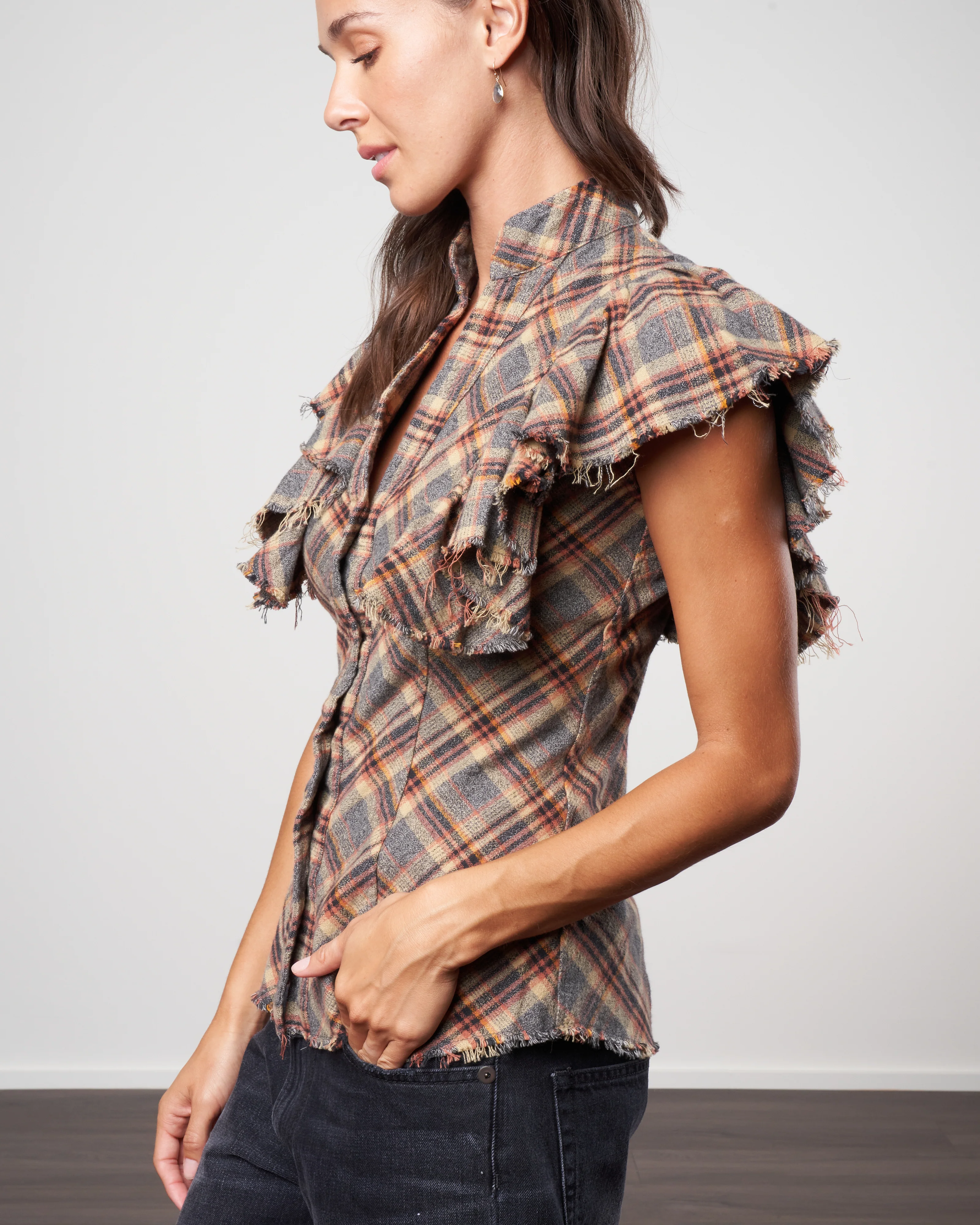 charlotte flannel shirt - pumpkin - Image 3