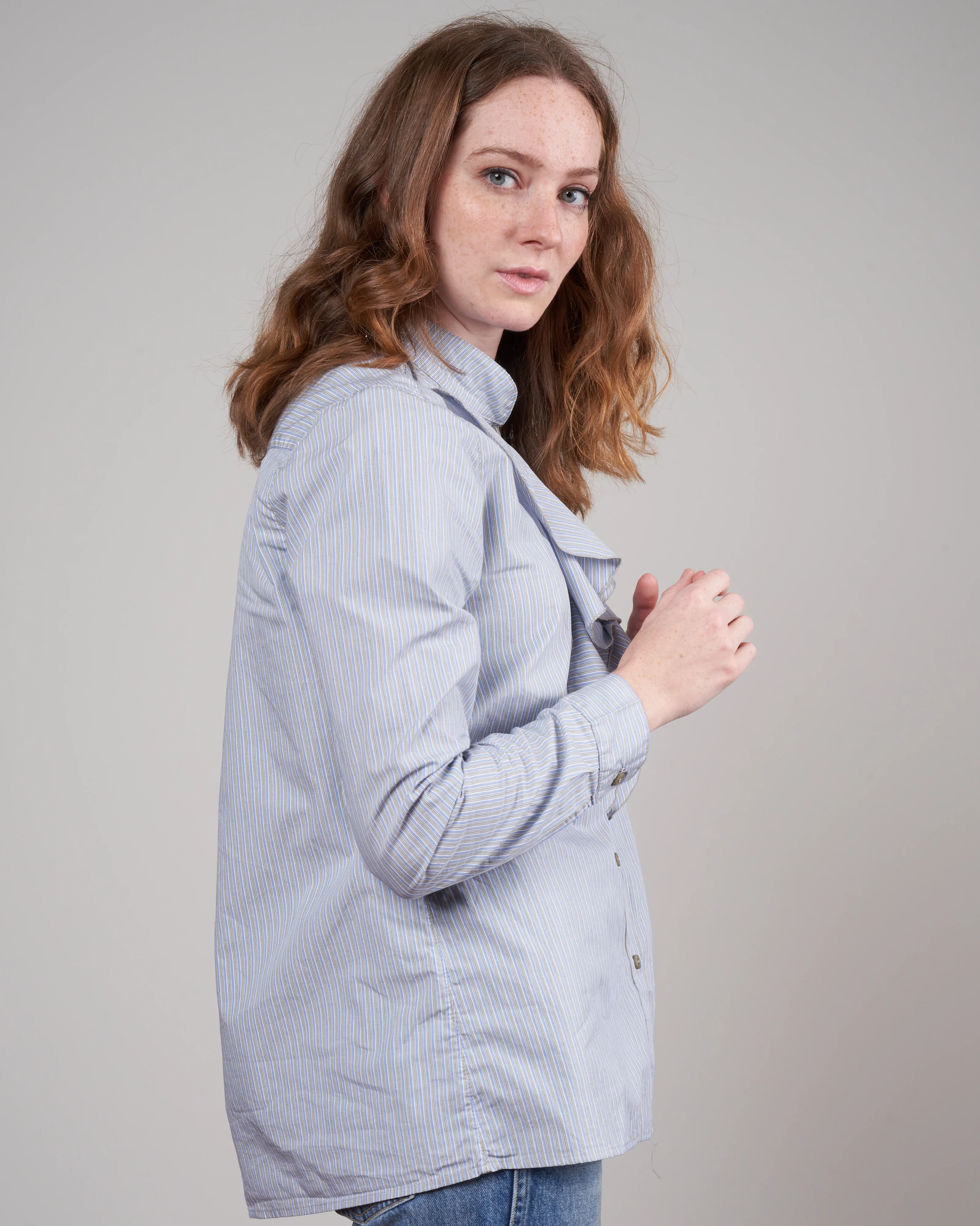 chloe poplin top - blue - Image 4