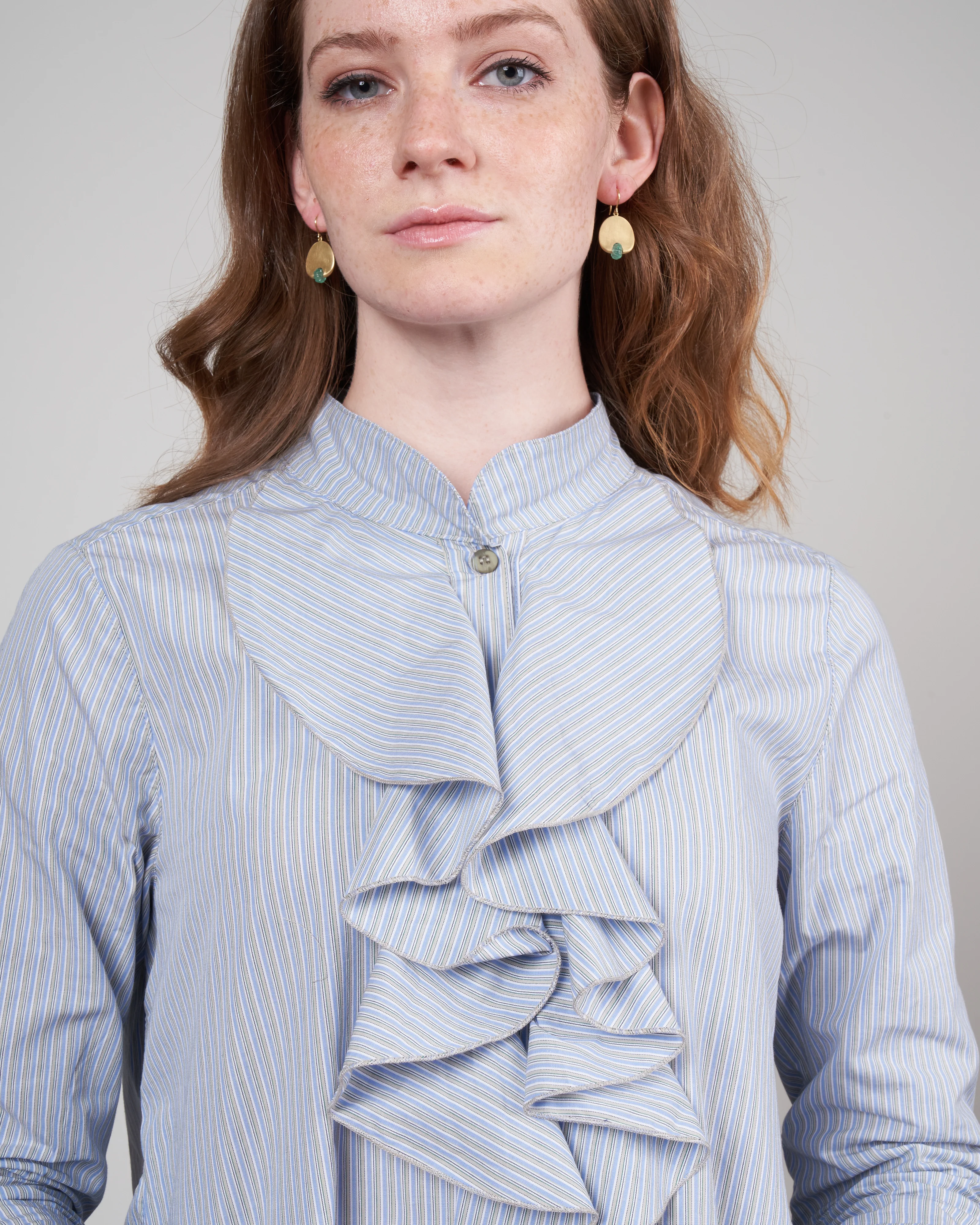 chloe poplin top - blue - Image 6