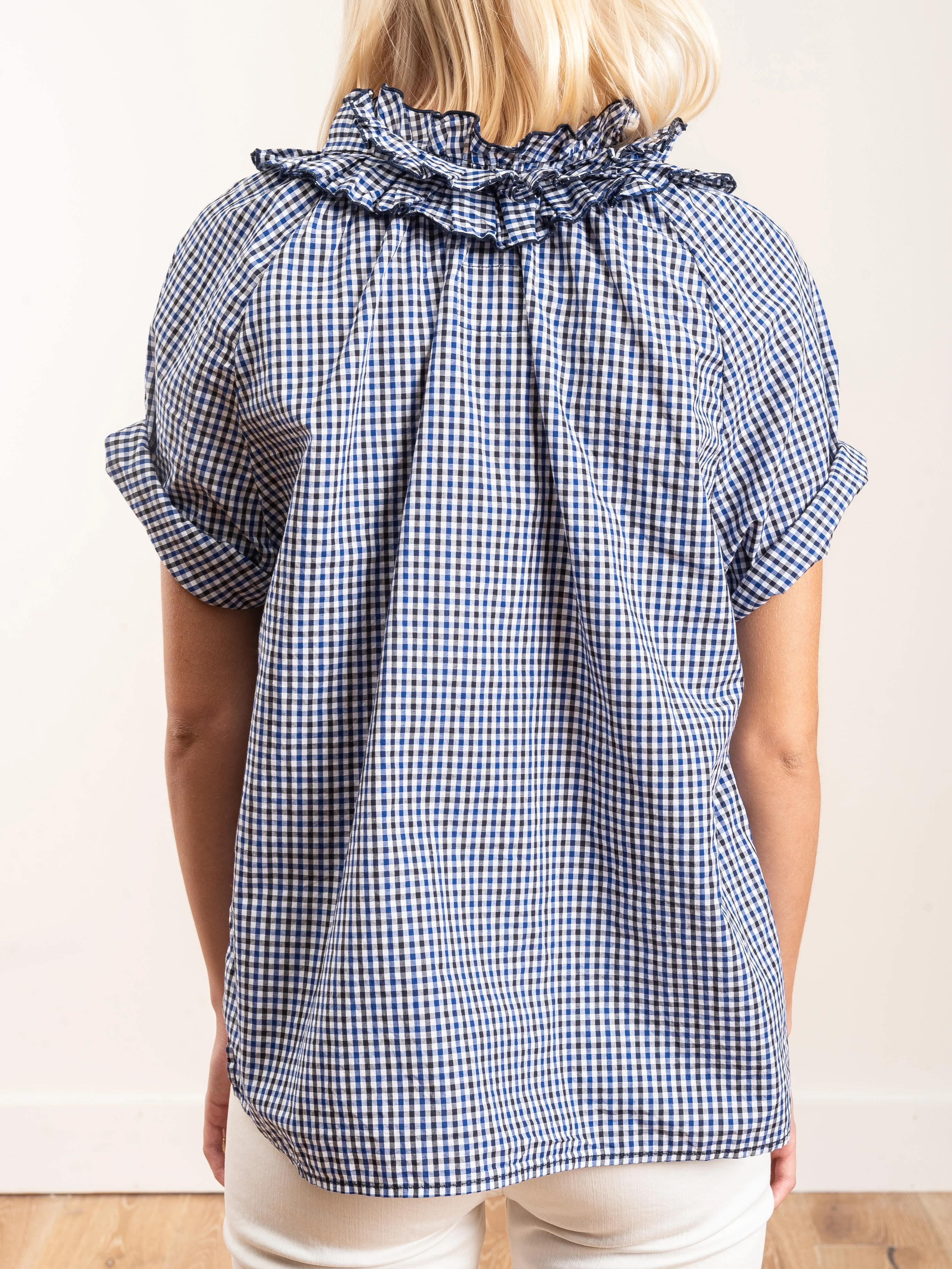 margot shirt - navy gingham - Image 6