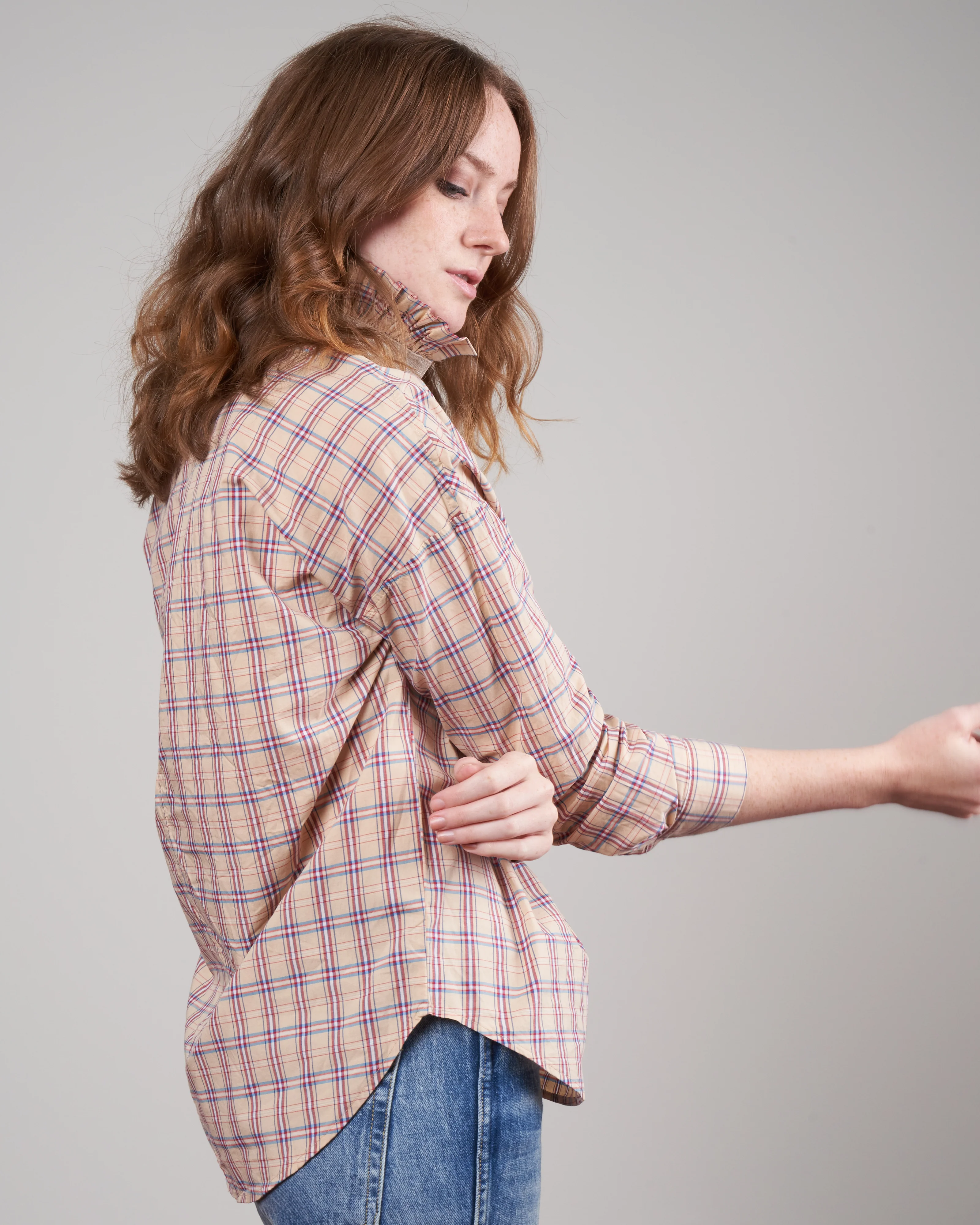 penelope plaid top - toast - Image 3