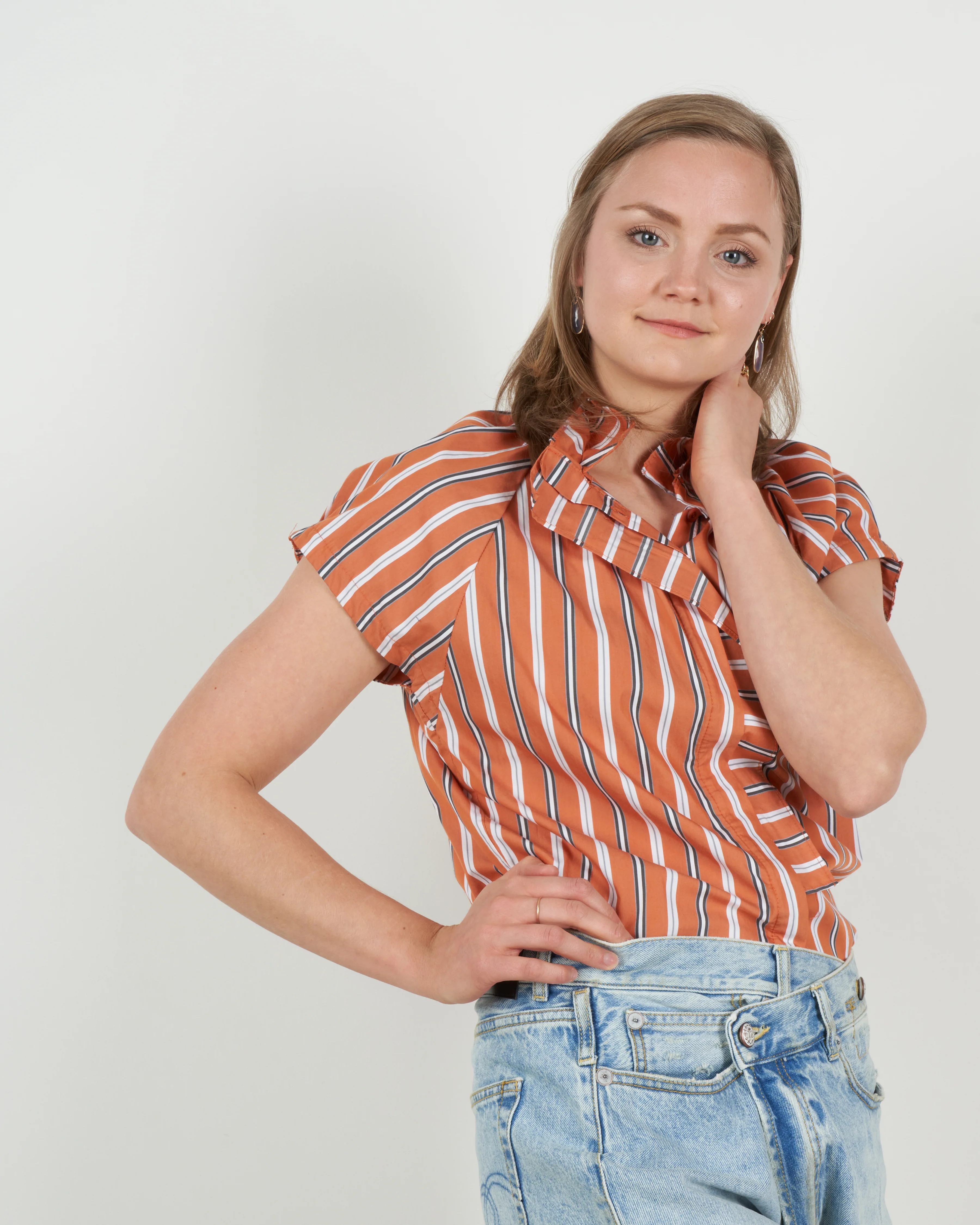 stella top - orange stripe - Image 4