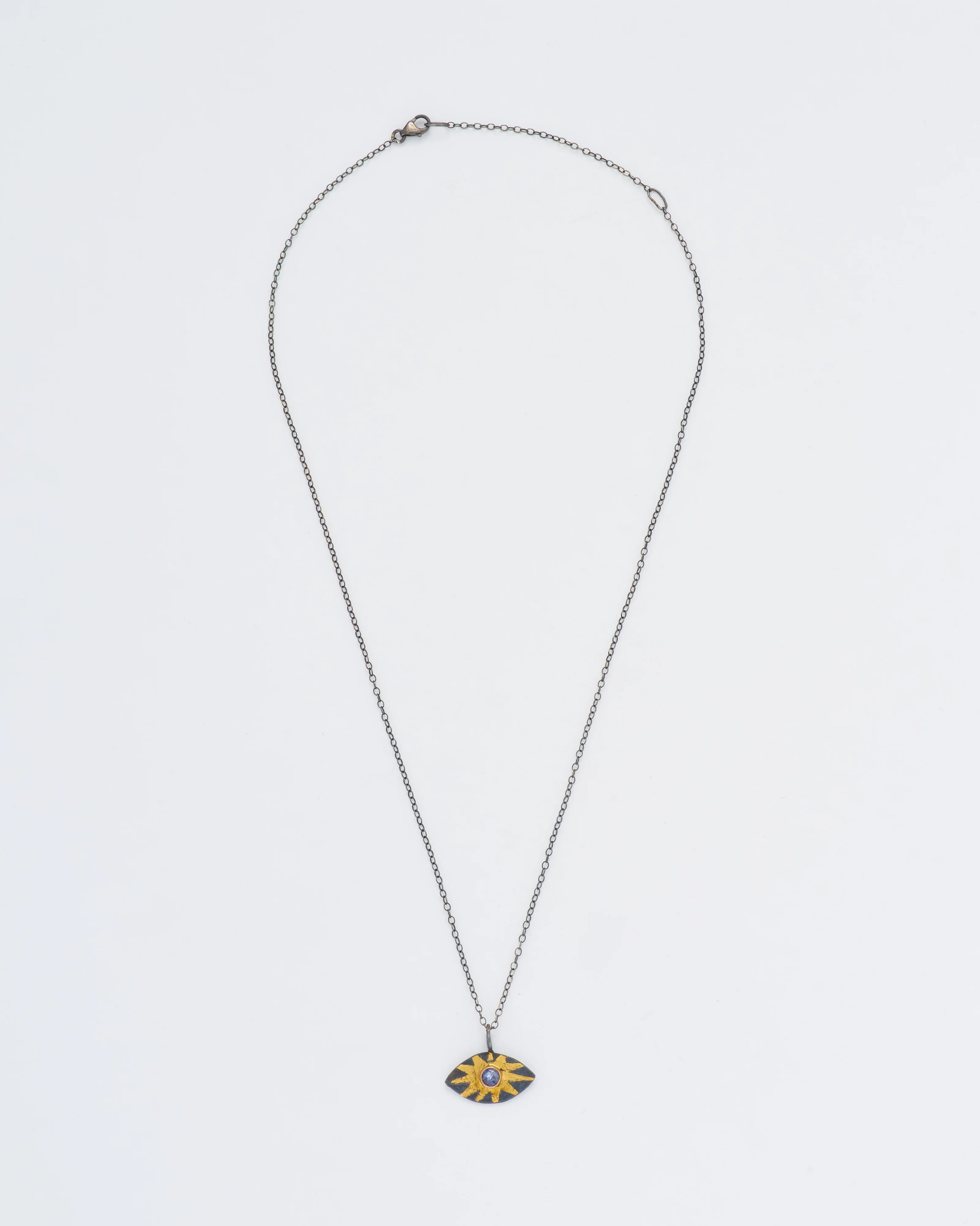 blue sapphire evil eye pendant necklace - Image 3