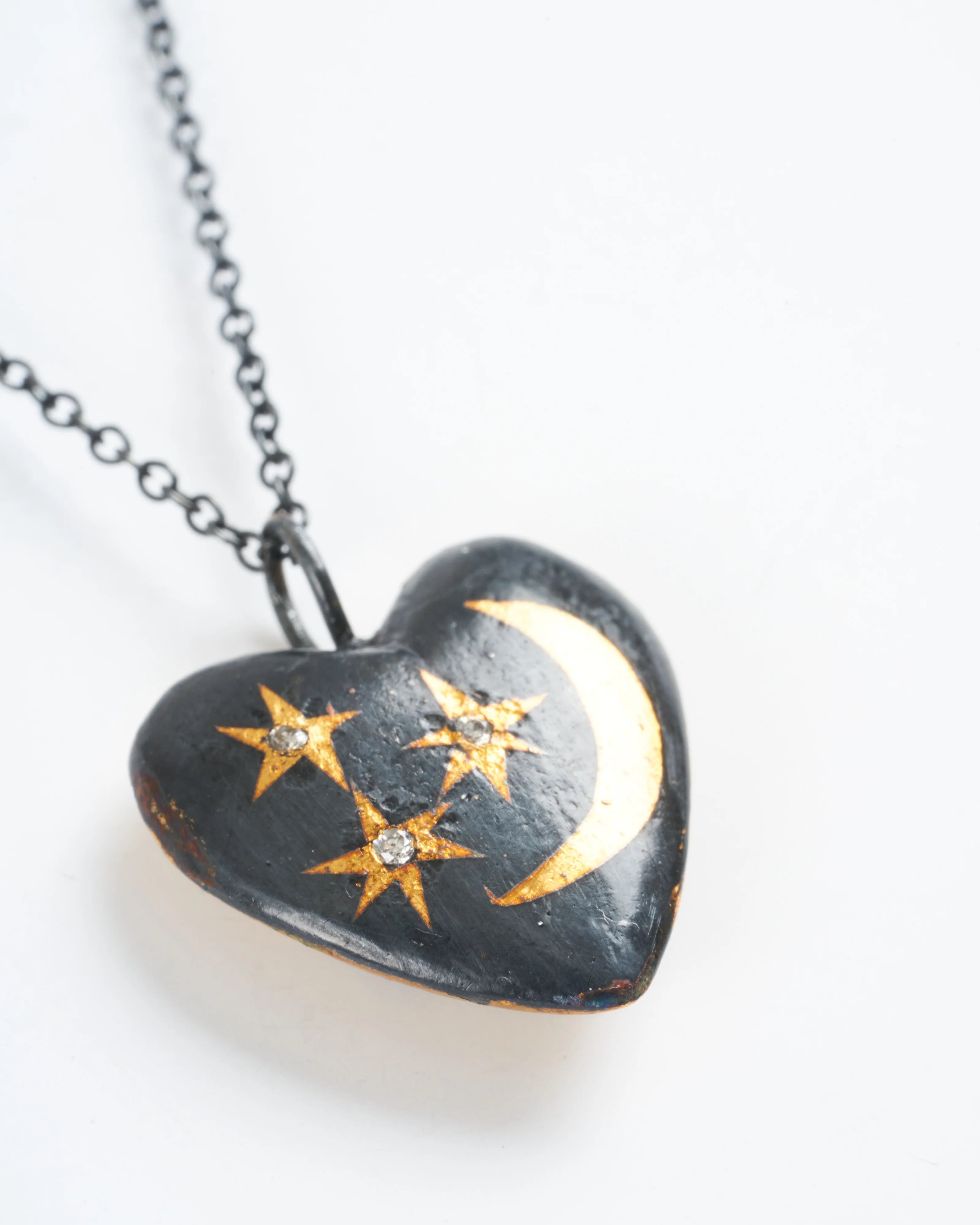 celestial heavy heart pendant - silver/gold - Image 5