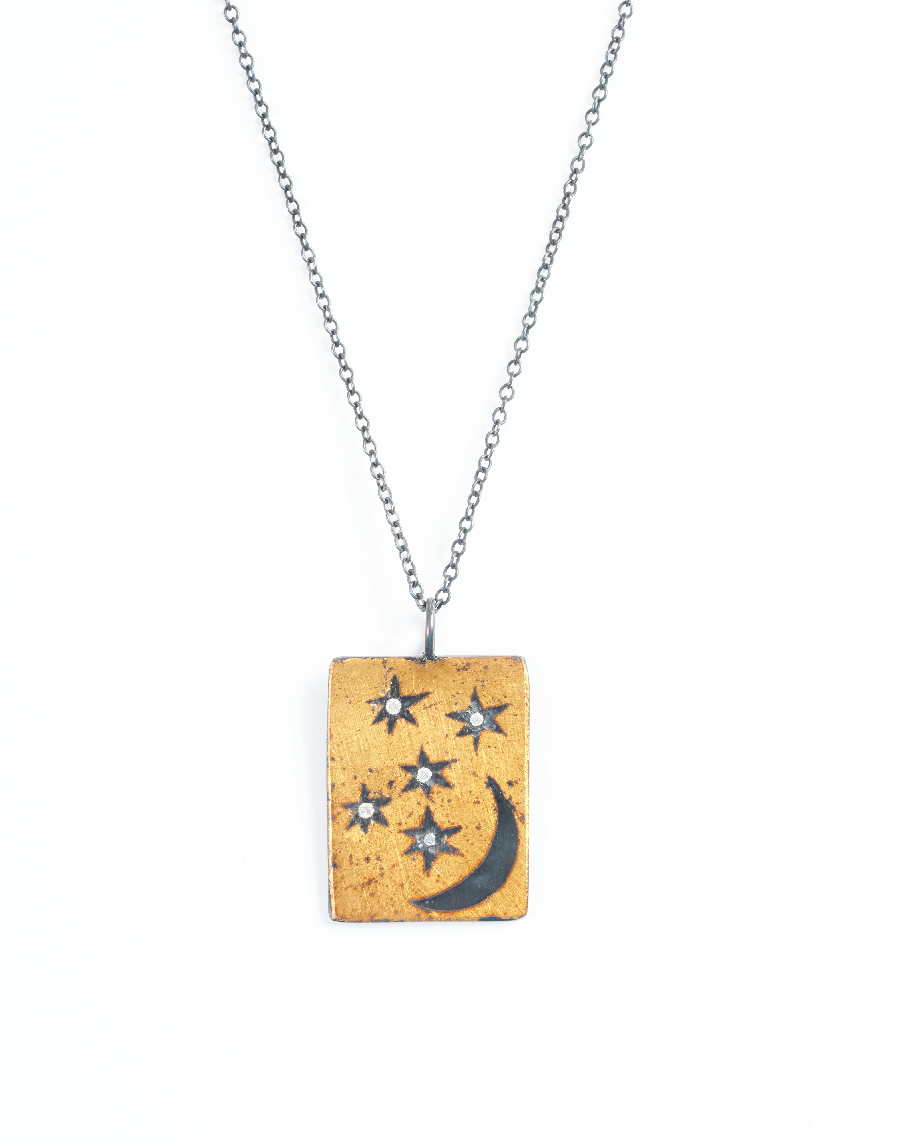celestial tag pendant - silver/gold - Image 2
