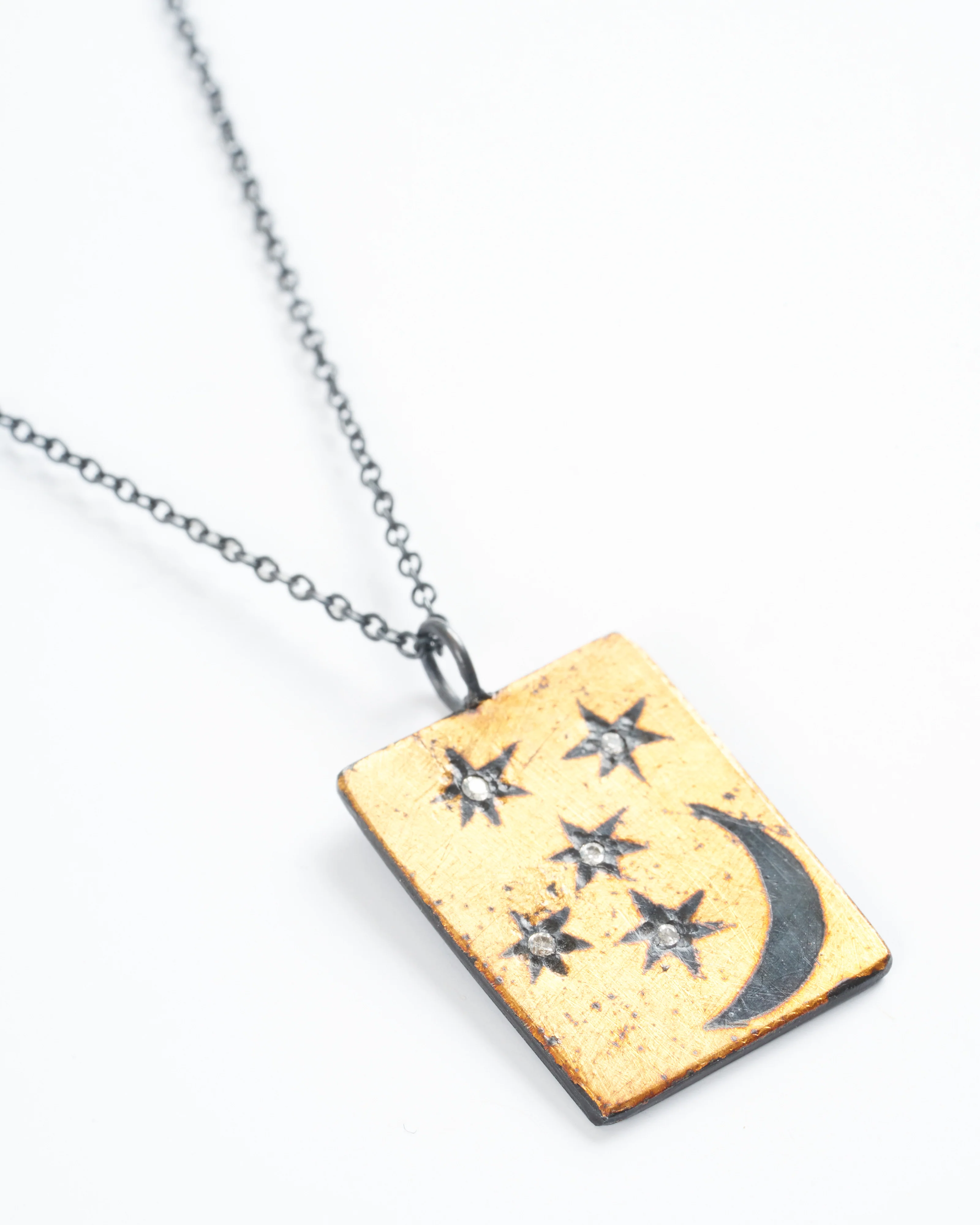 celestial tag pendant - silver/gold - Image 3