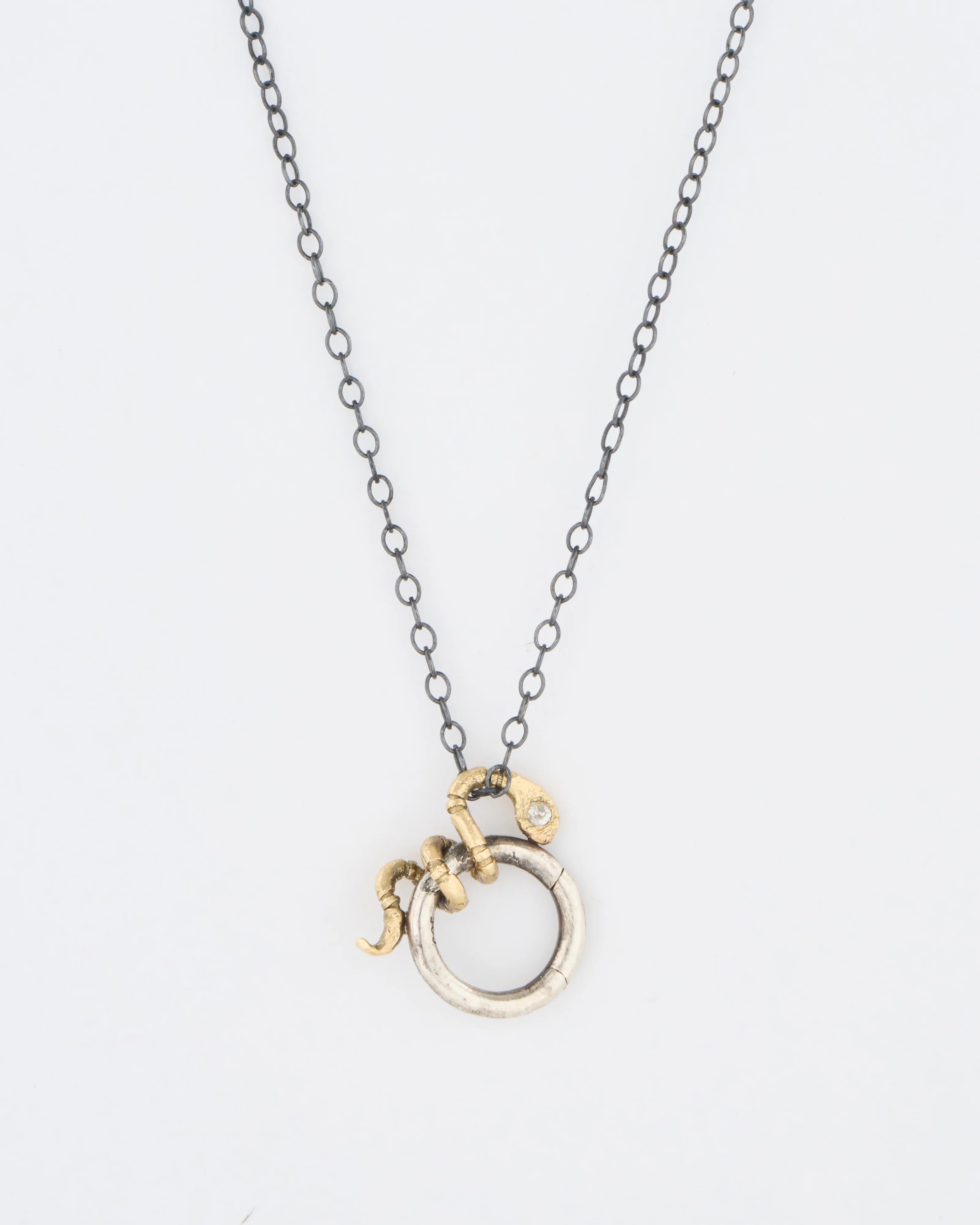 coiled snake mixed metal charm holder - Image 2