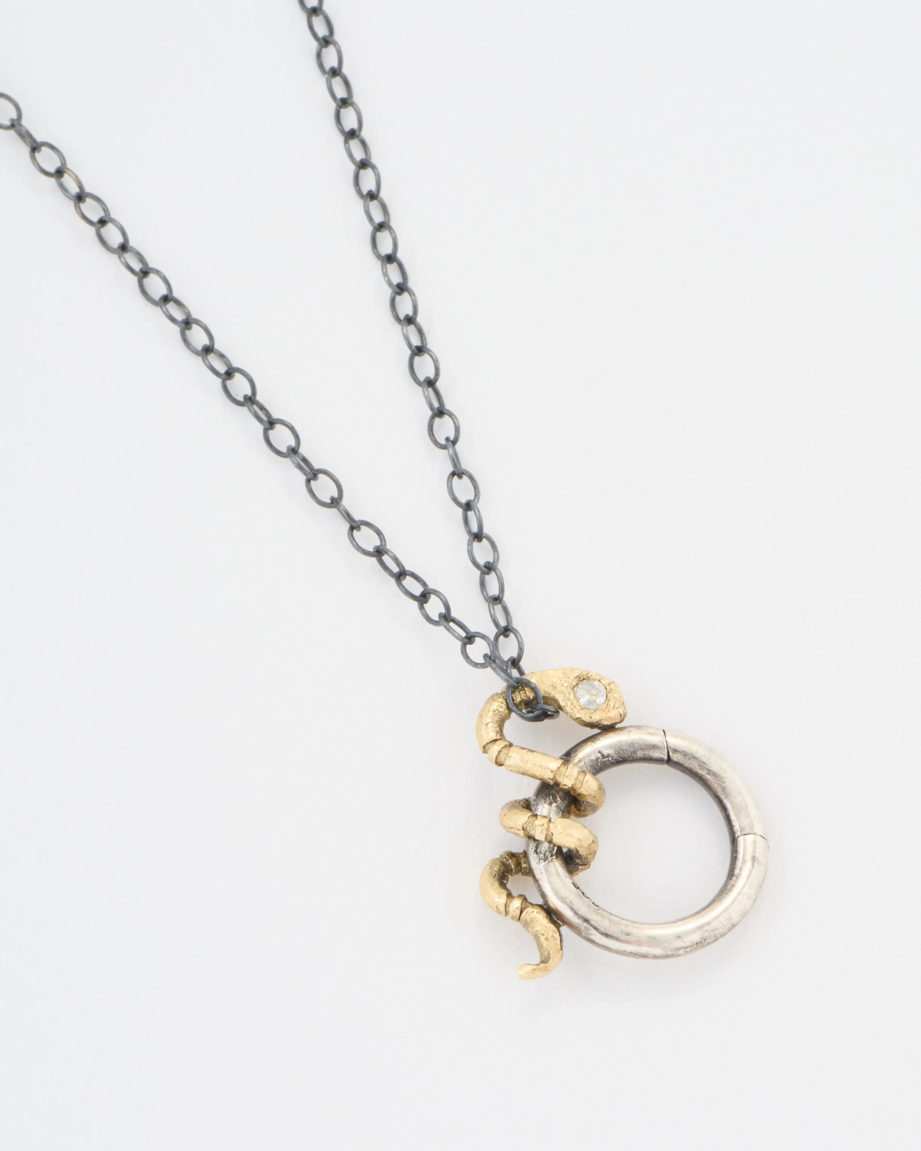 coiled snake mixed metal charm holder - Image 4