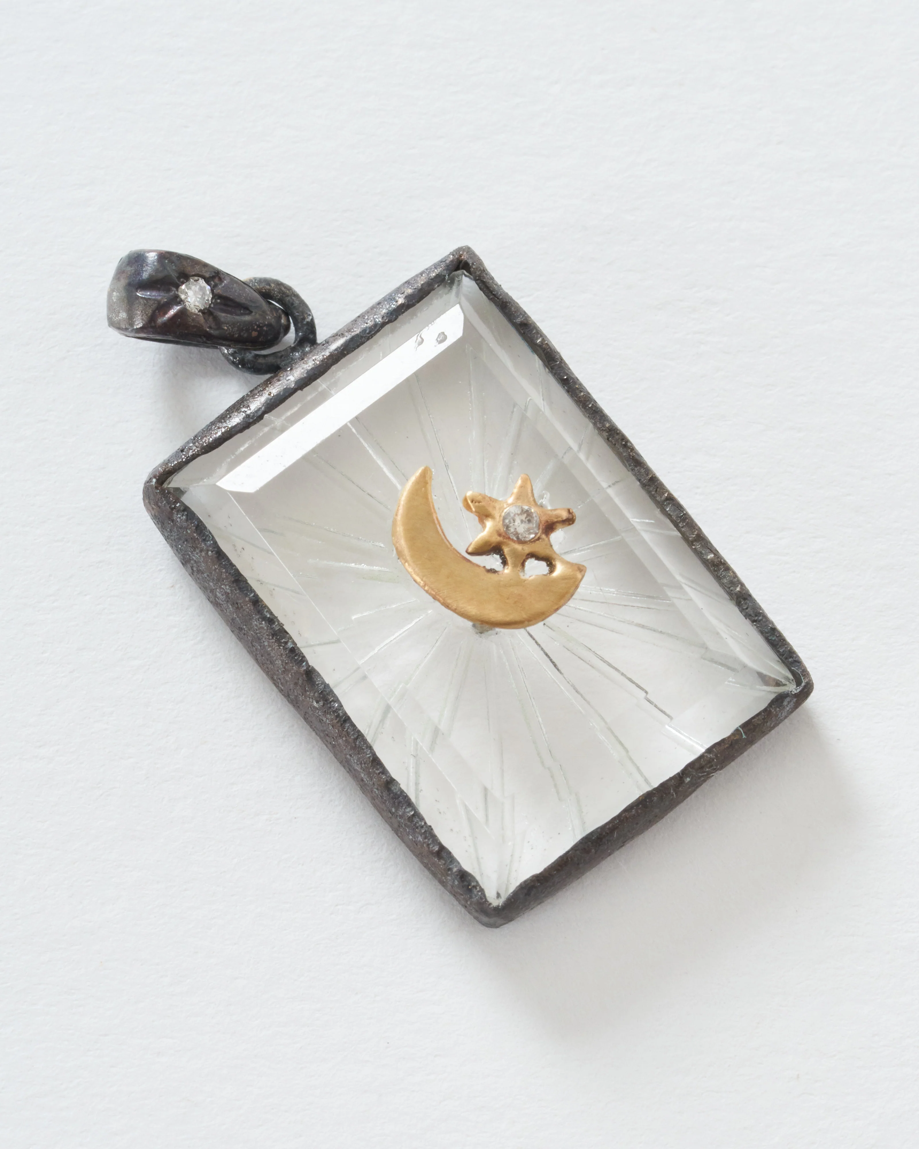 crescent star on small tag charm - Image 2