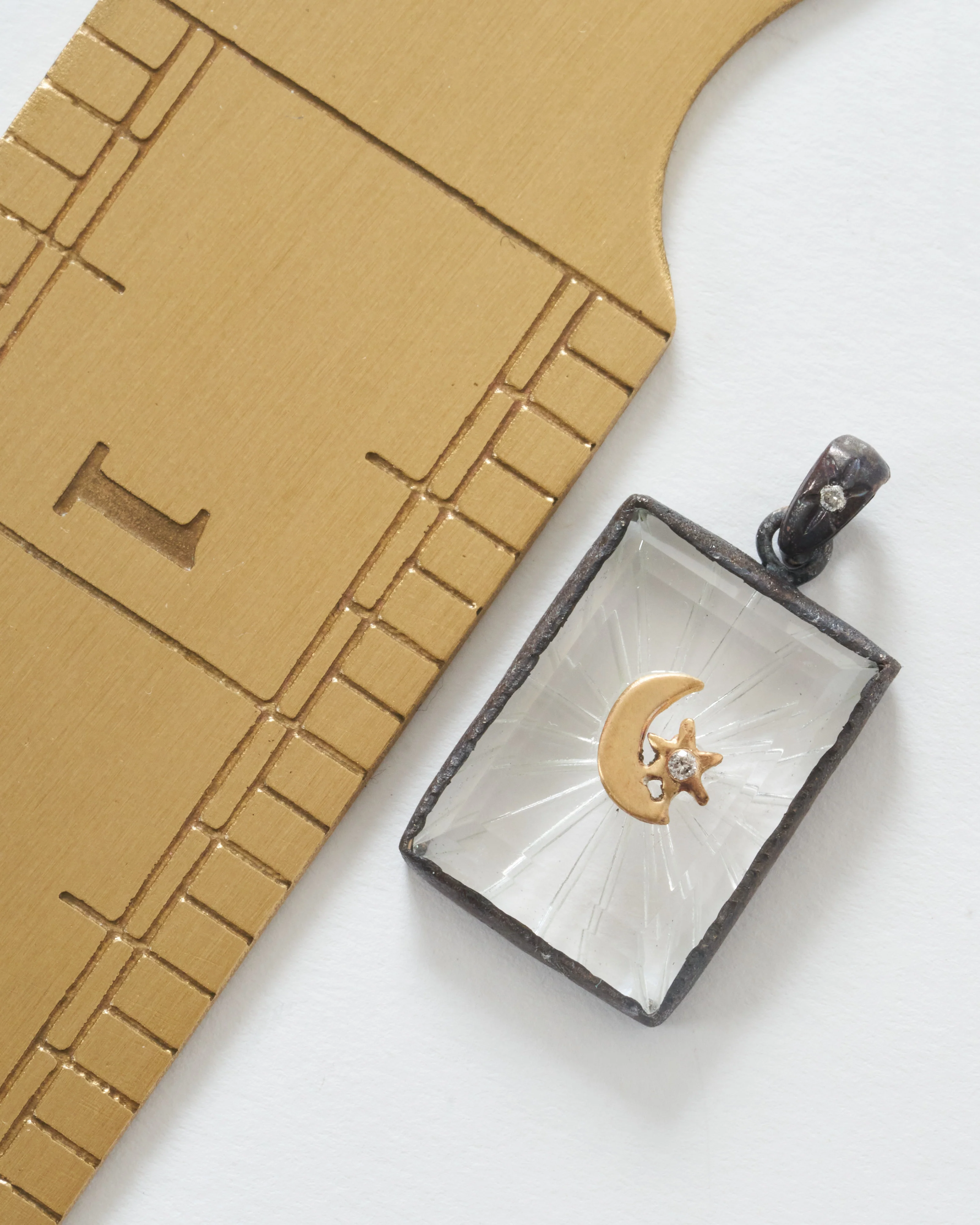 crescent star on small tag charm - Image 4