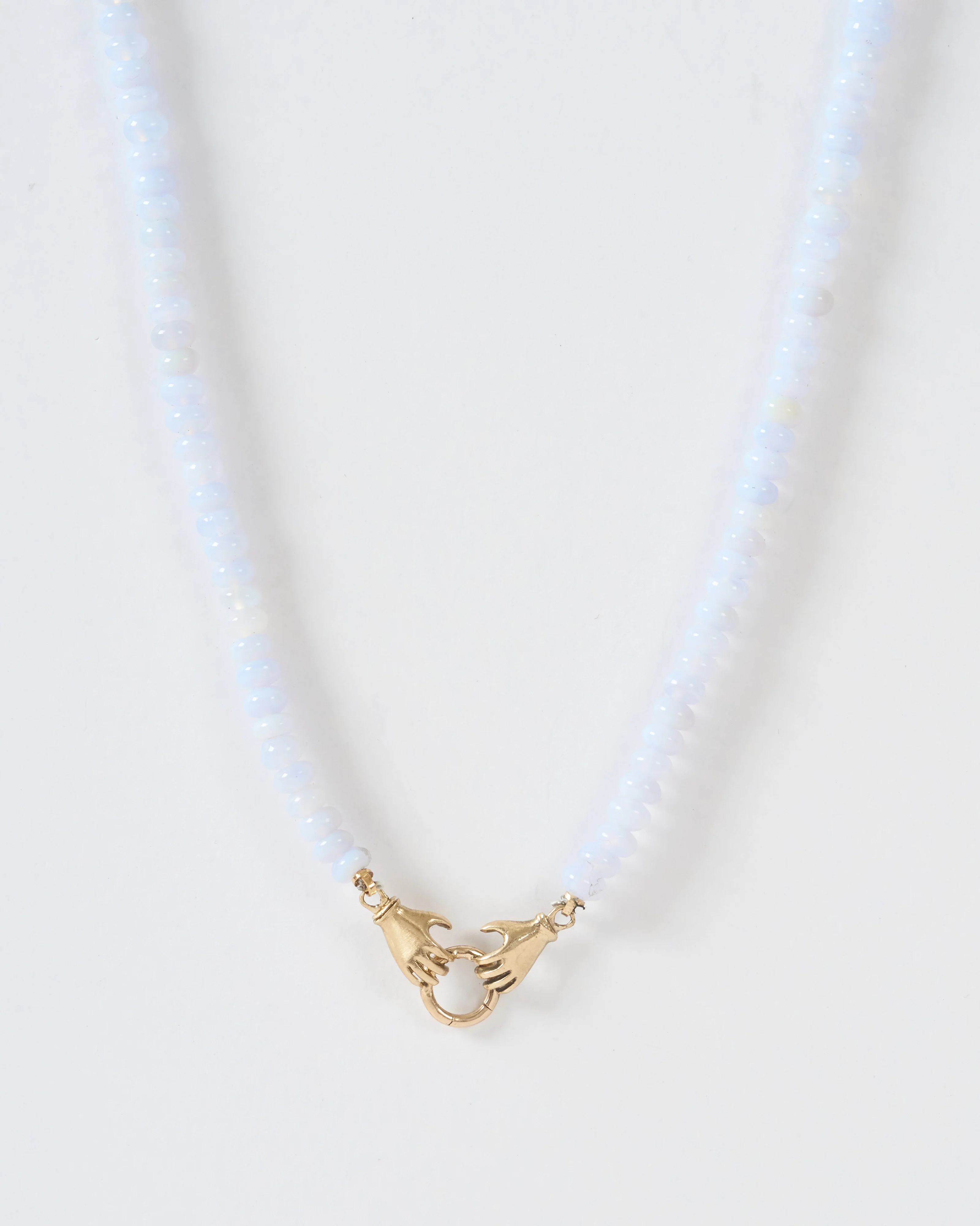 double hand charm holder necklace - gold/blue - Image 2