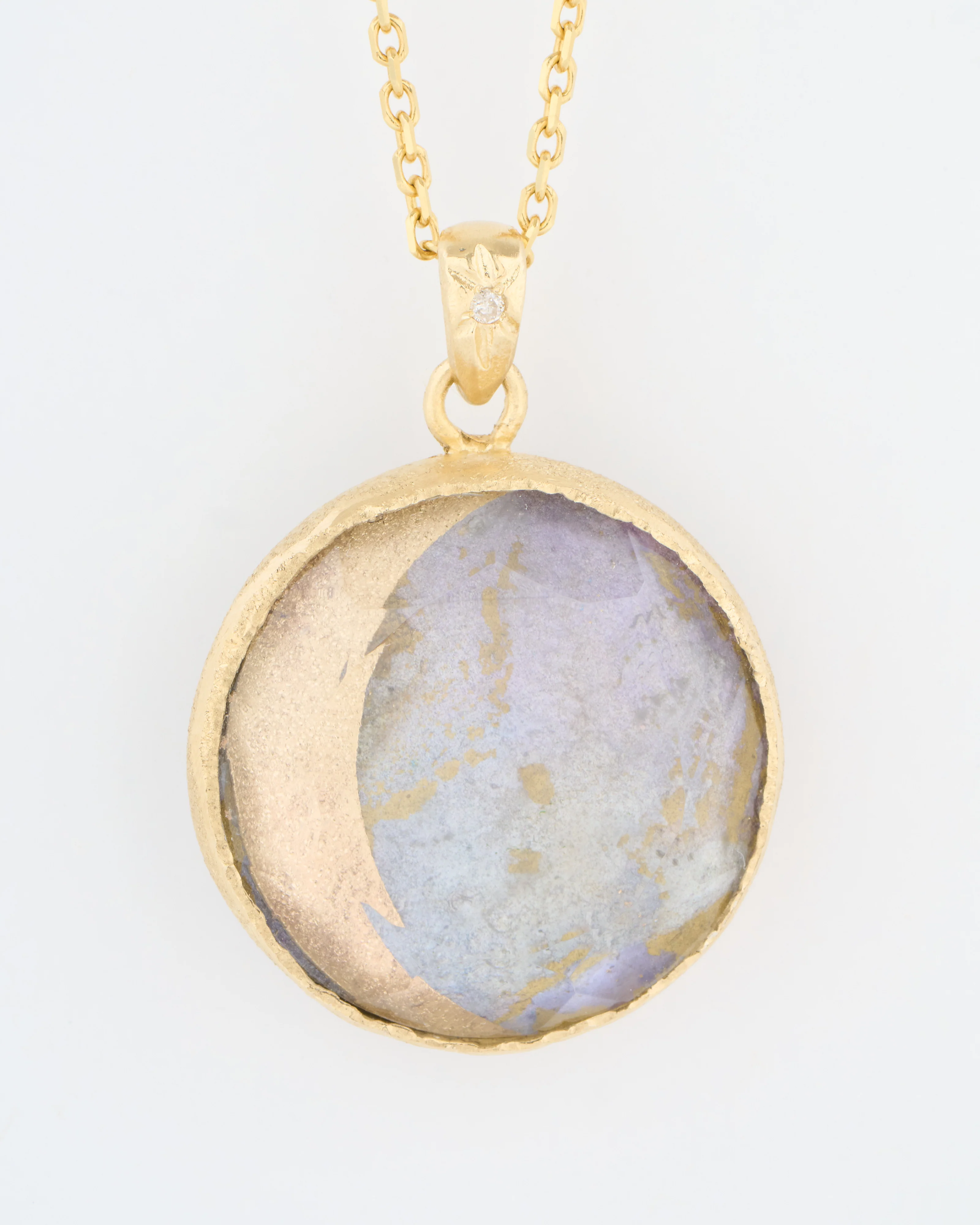 ethereal painted moon pendant - Image 2