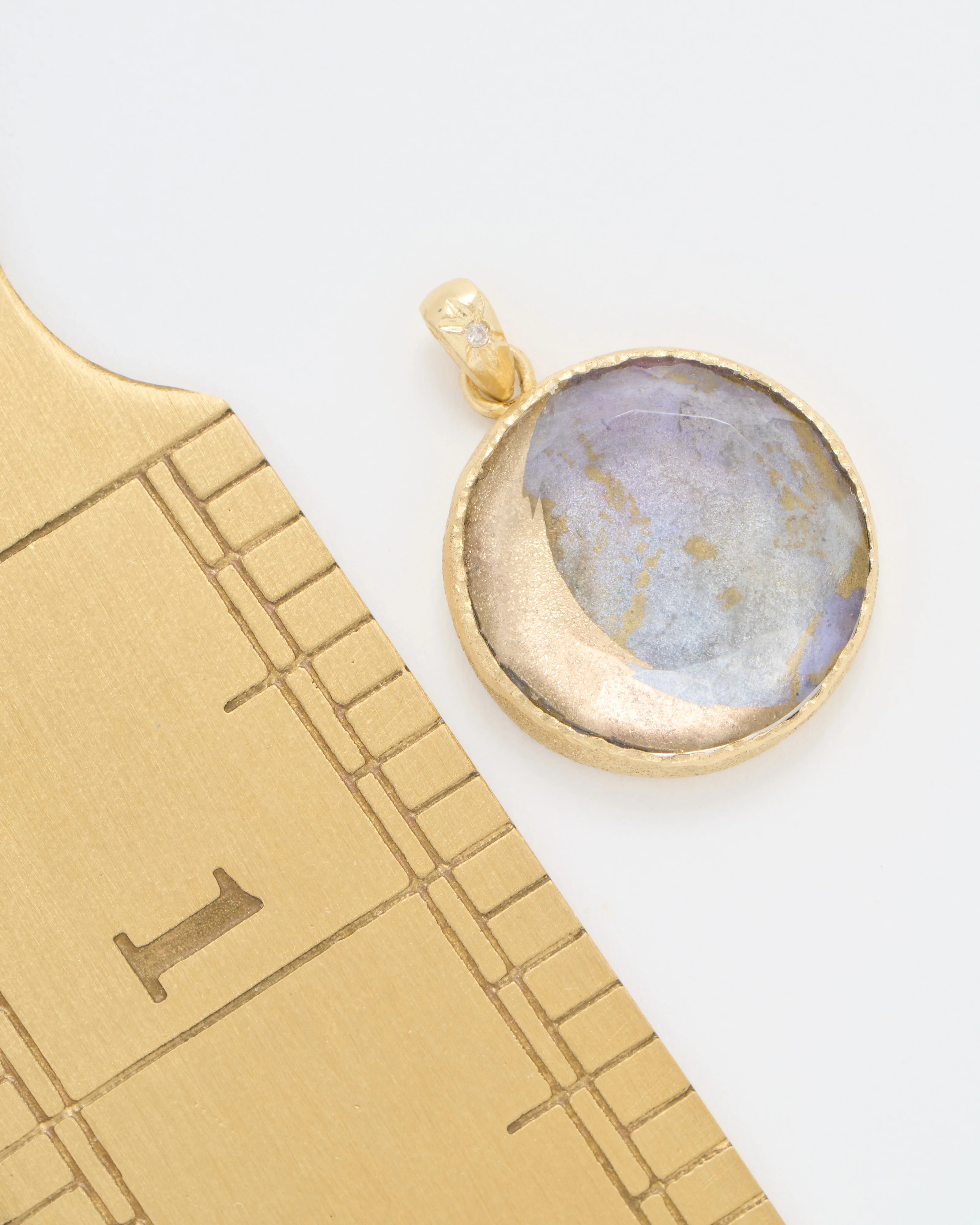 ethereal painted moon pendant - Image 5