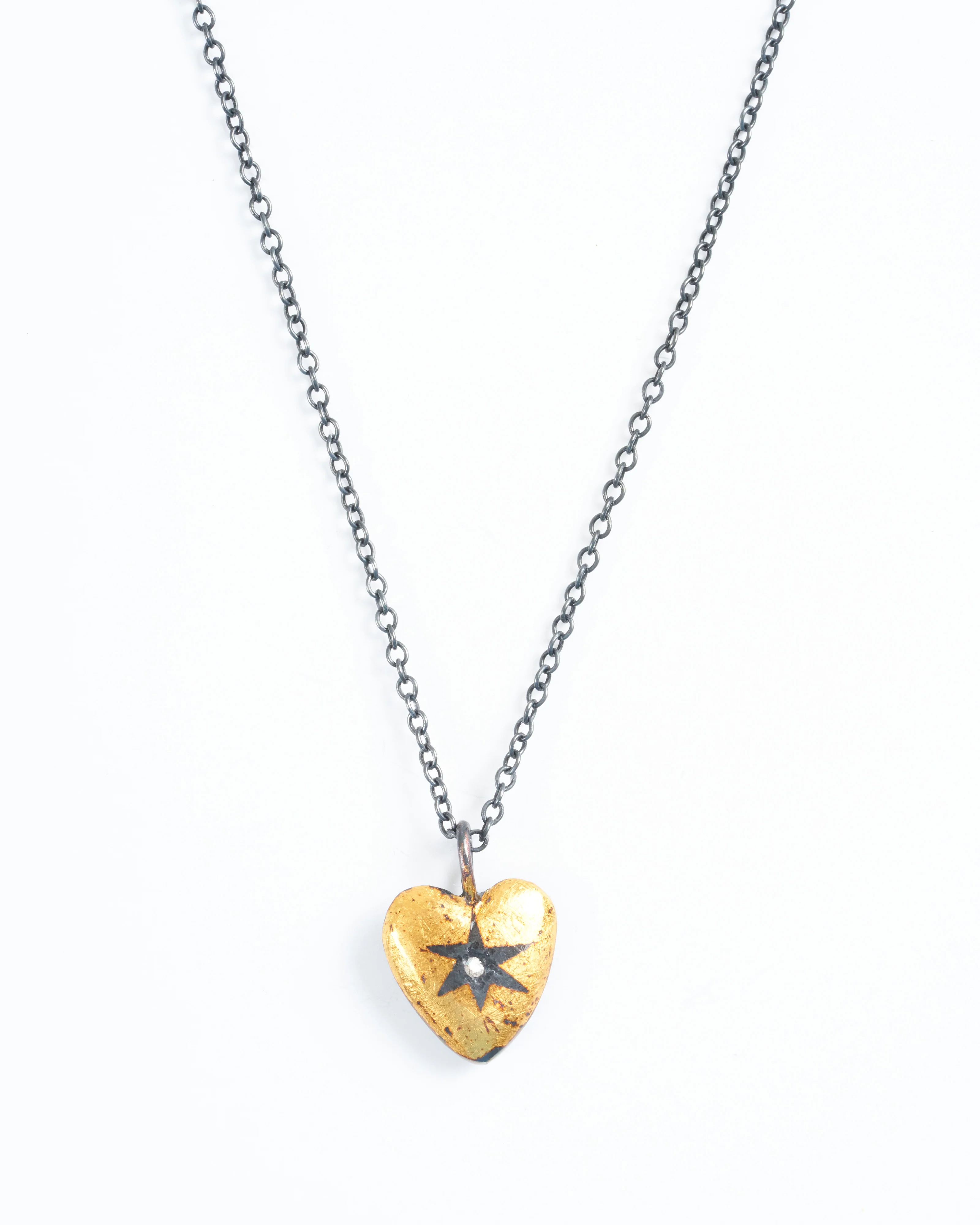 heart wrapped star pendant - silver/gold - Image 2