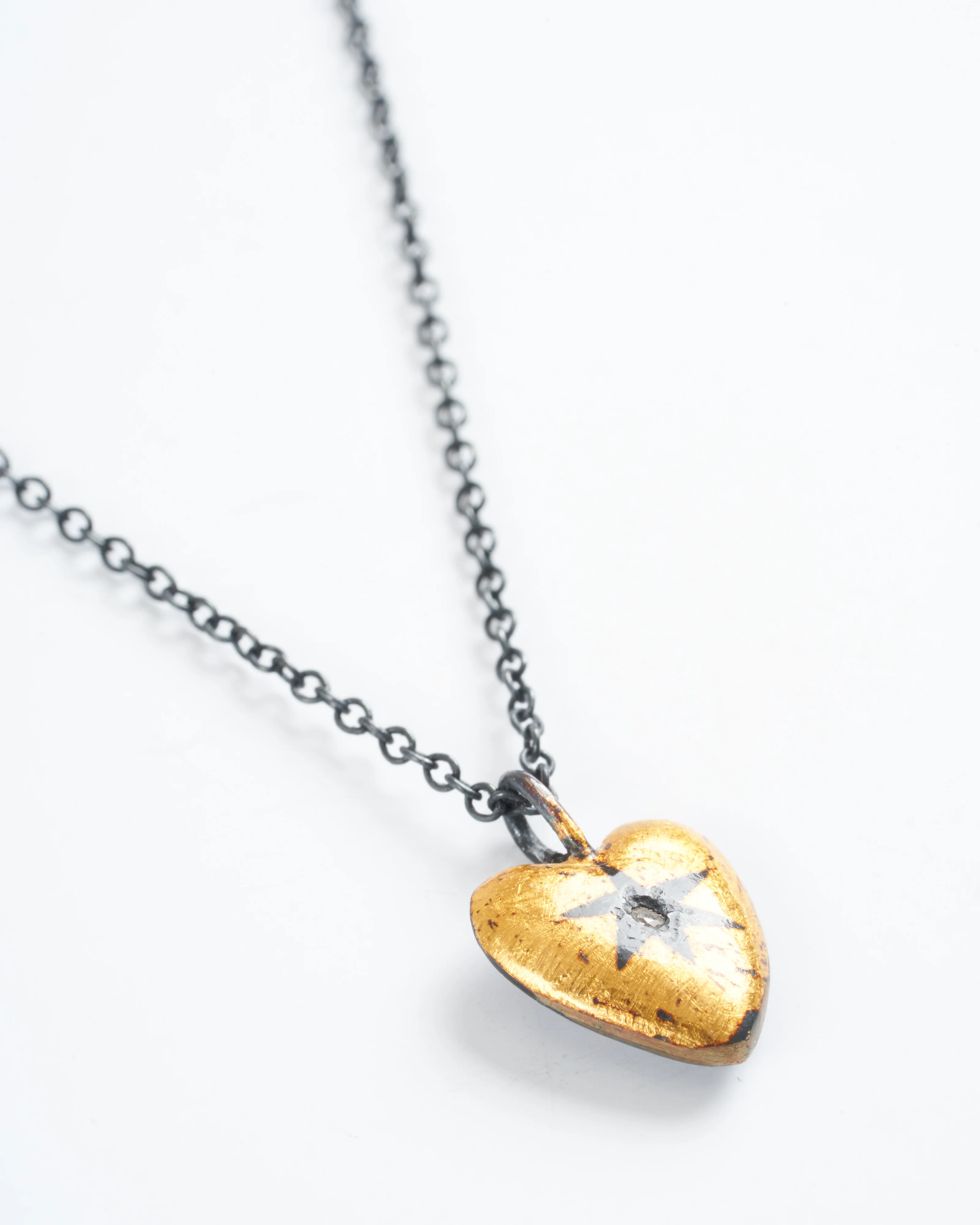 heart wrapped star pendant - silver/gold - Image 3
