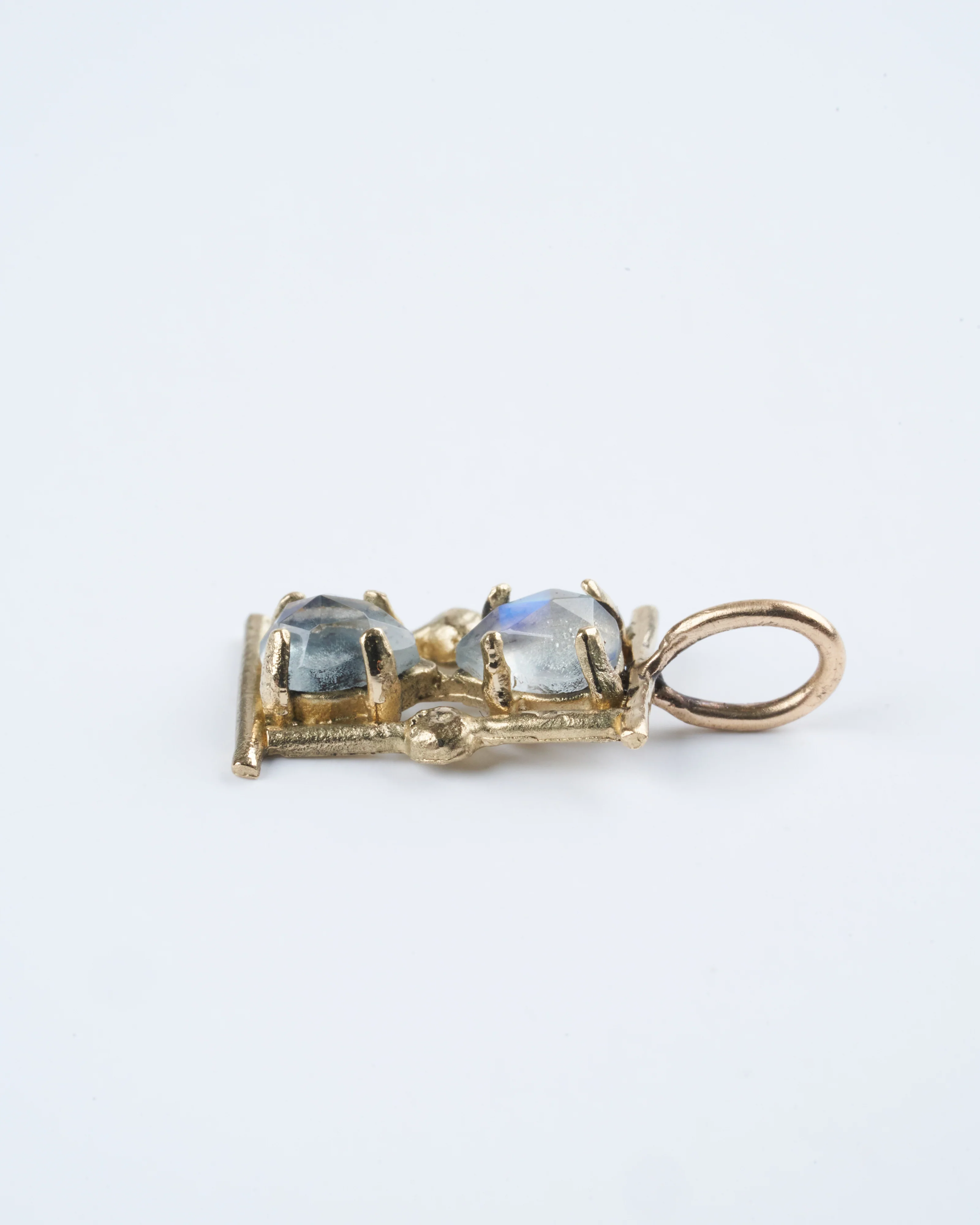 hourglass amulet charm - 14k yellow gold - Image 3